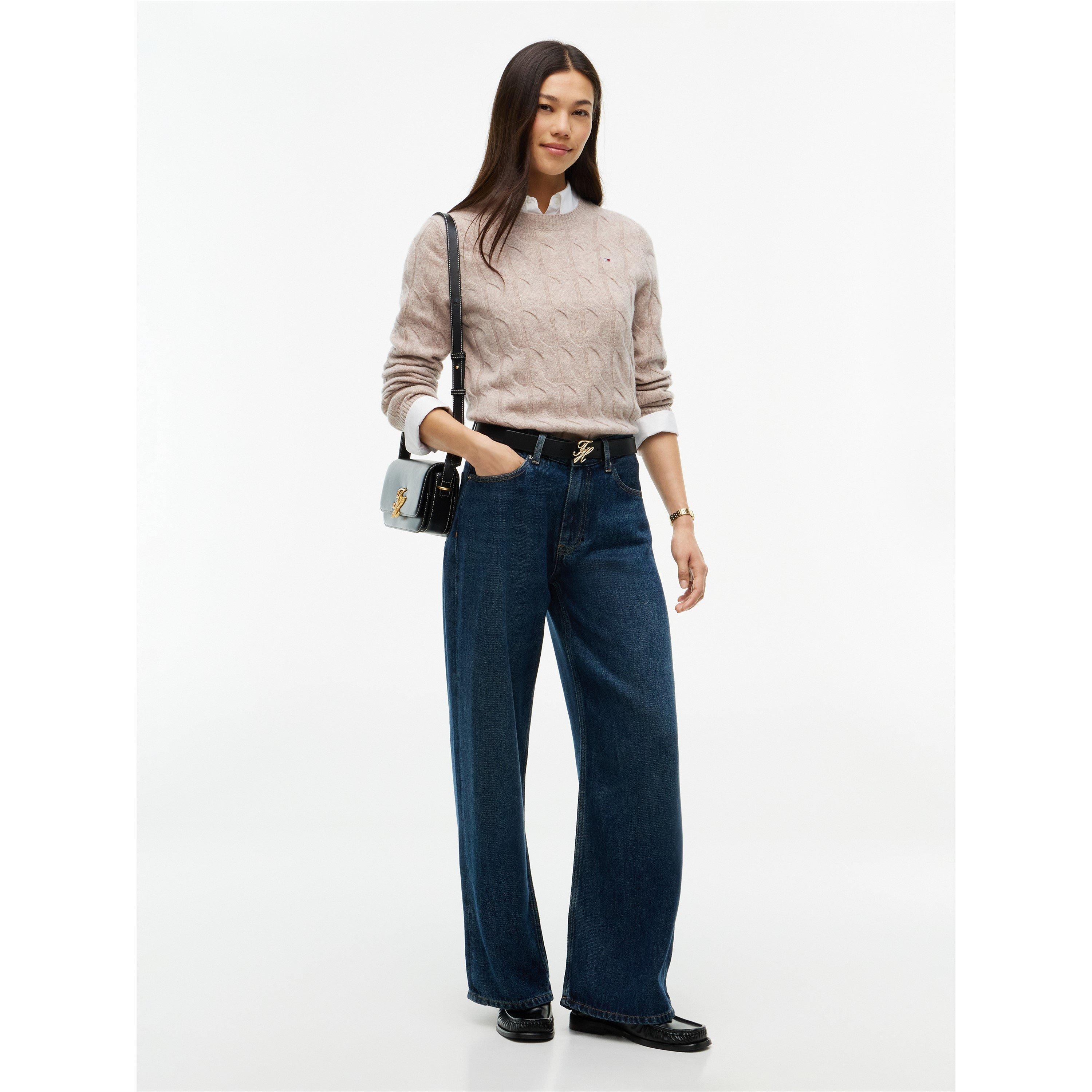 Lt Camel Heathr - Tommy Hilfiger - Tommy Wool Cbl Knit Ld64 - 4