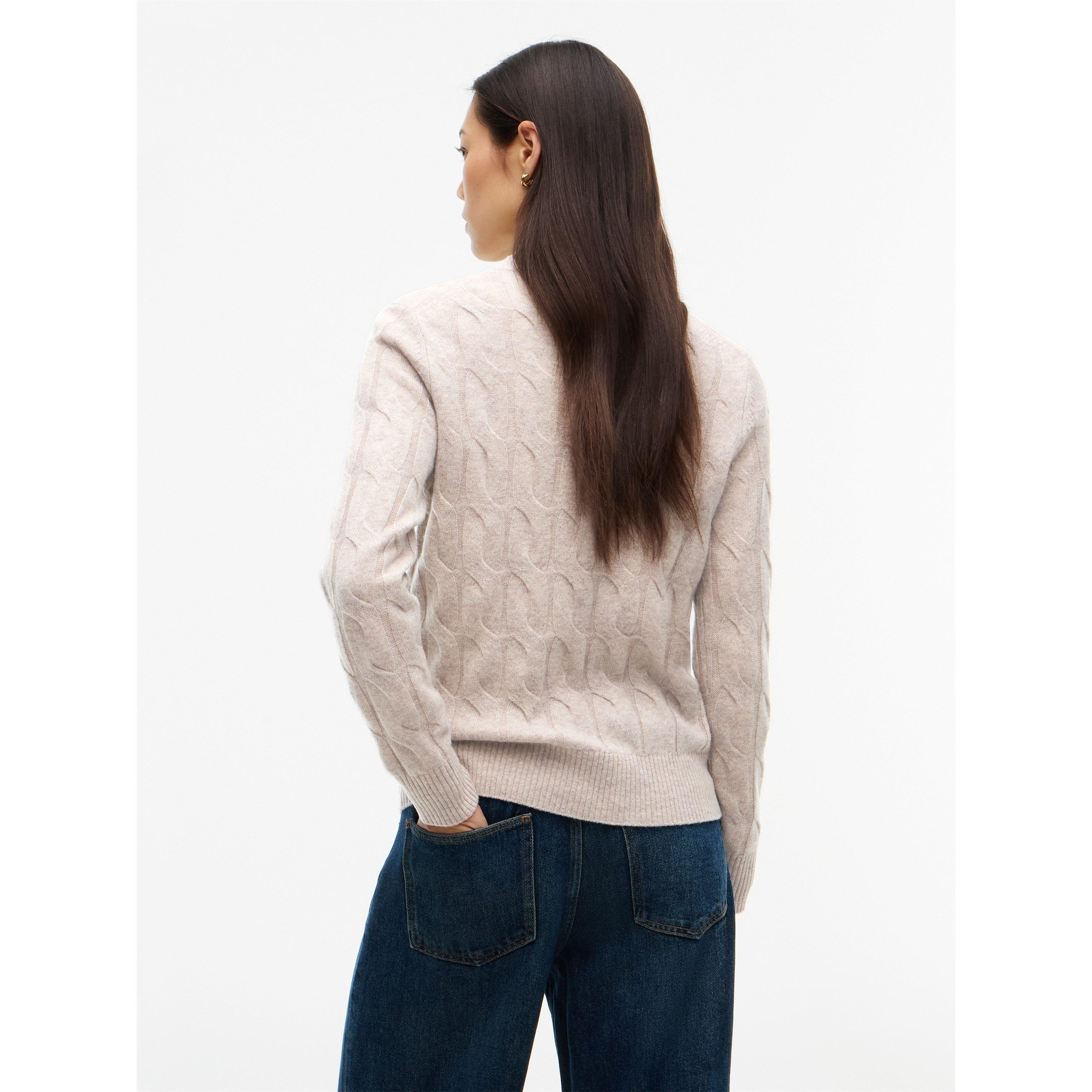 Lt Camel Heathr - Tommy Hilfiger - Tommy Wool Cbl Knit Ld64 - 5