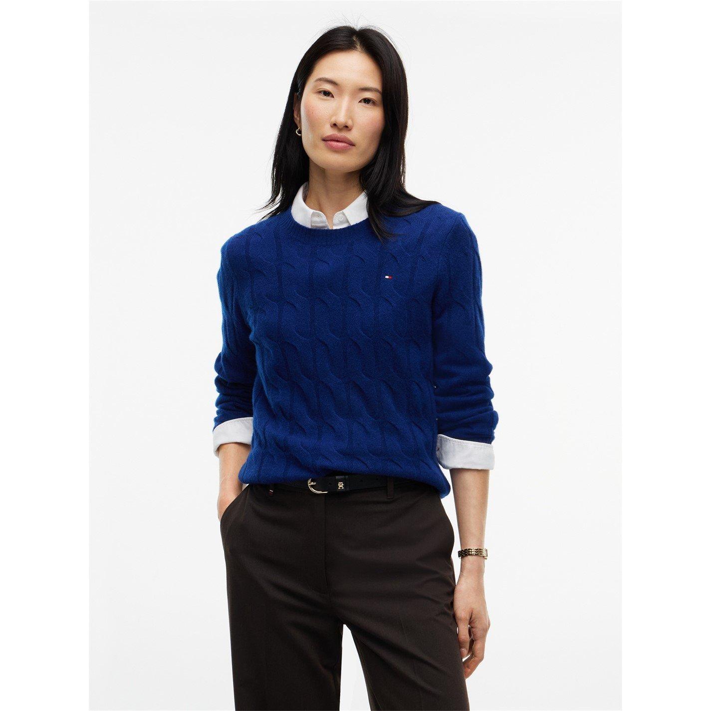 Tommy Hilfiger Women's Wool Cable-Knit Jumper - Rich Navy - 12 (M)