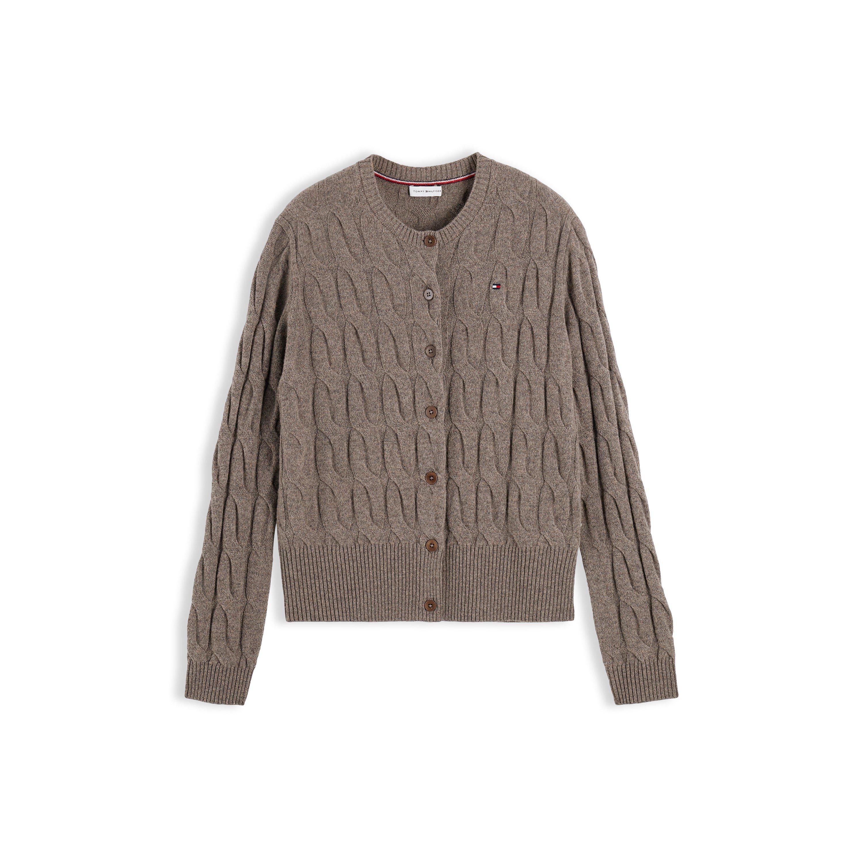 Hot Coco Heathr - Tommy Hilfiger - Tommy Wool Cbl Cardi Ld64 - 1