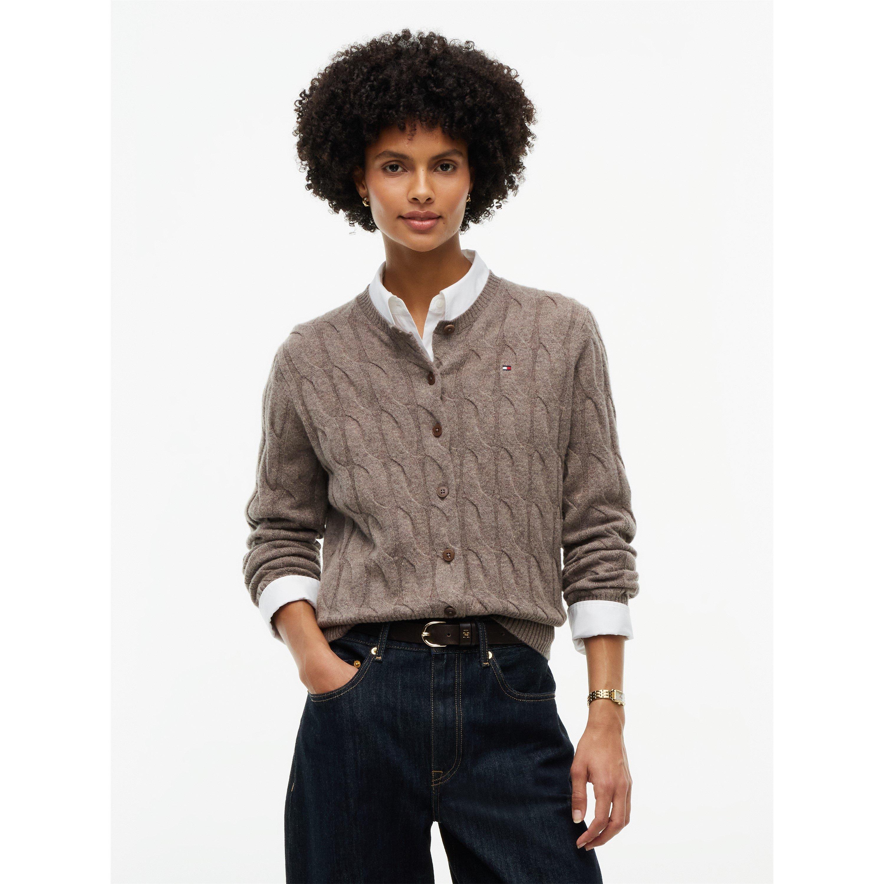 Hot Coco Heathr - Tommy Hilfiger - Tommy Wool Cbl Cardi Ld64 - 3