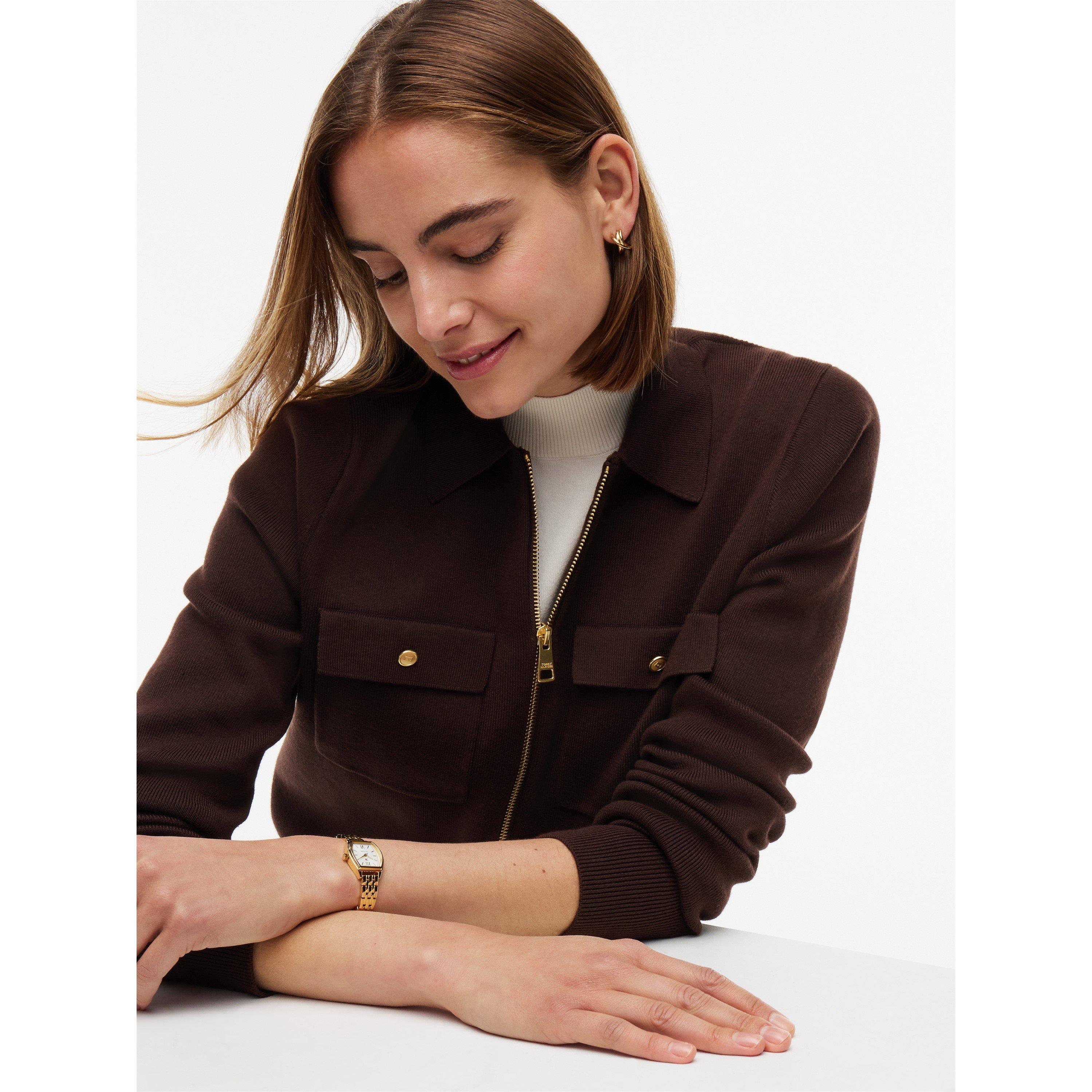 Chocolate - Tommy Hilfiger - Tommy Ndle Knit Jkt Ld64 - 2