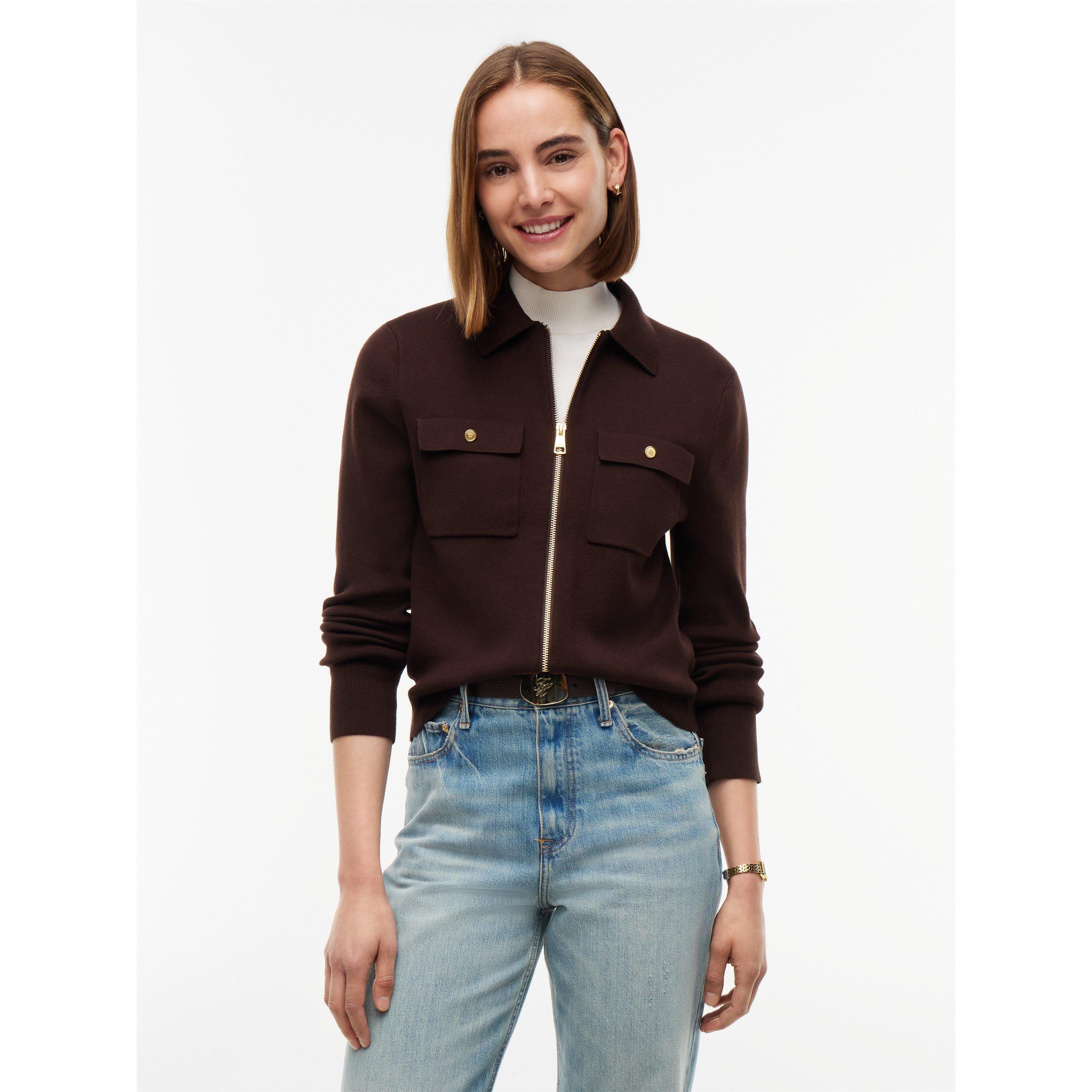 Chocolate - Tommy Hilfiger - Tommy Ndle Knit Jkt Ld64 - 3