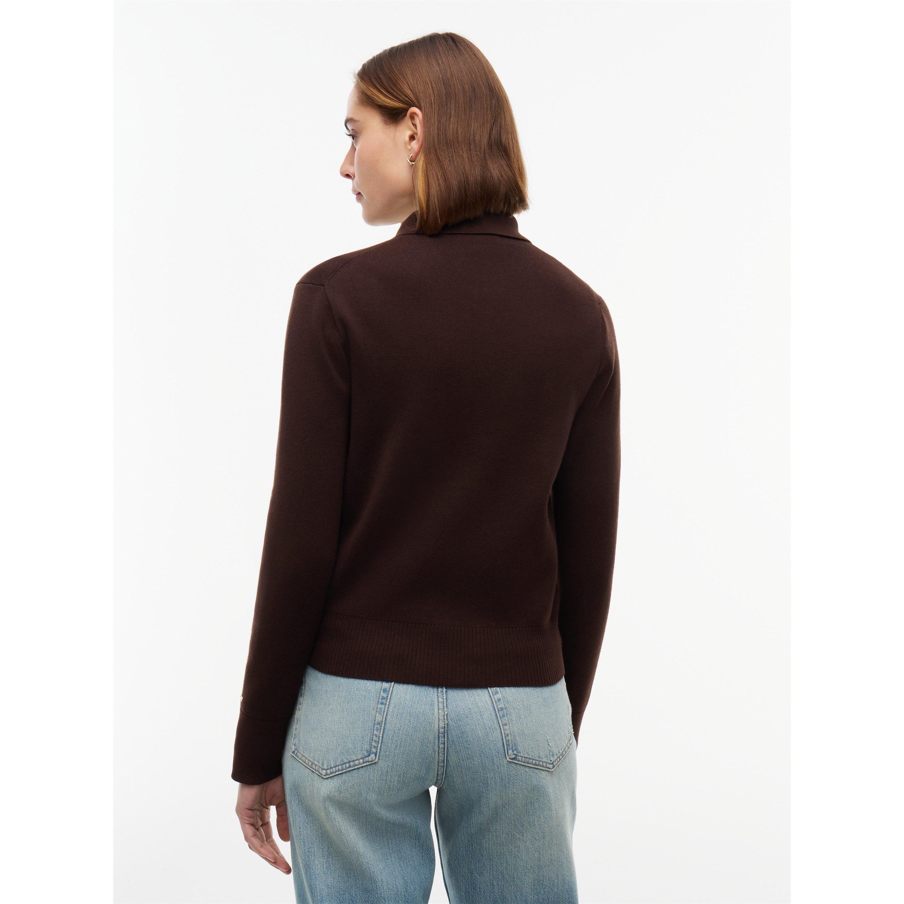 Chocolate - Tommy Hilfiger - Tommy Ndle Knit Jkt Ld64 - 5
