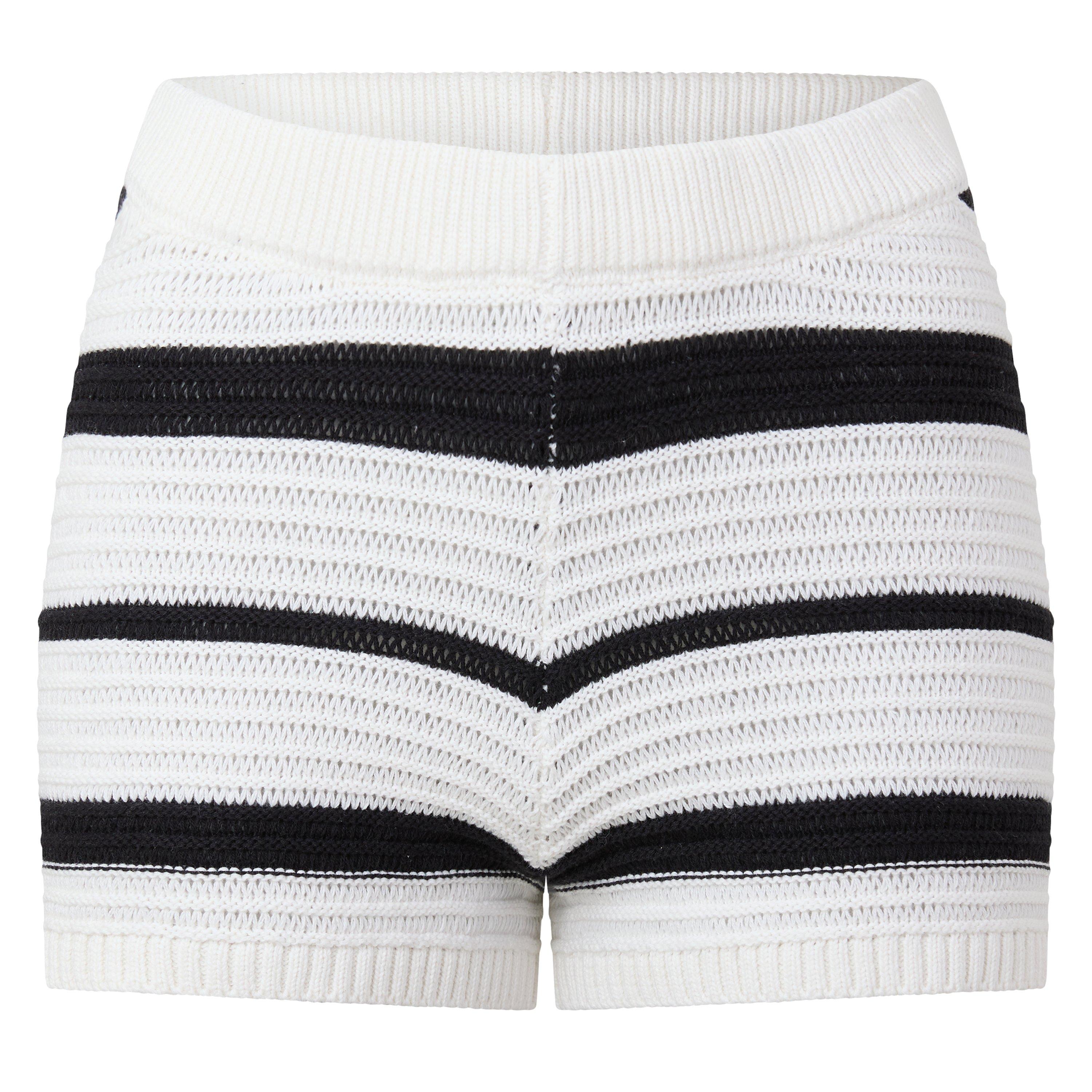 Crème/Zwart - I Saw It First - Knitted Stripe Short - 1