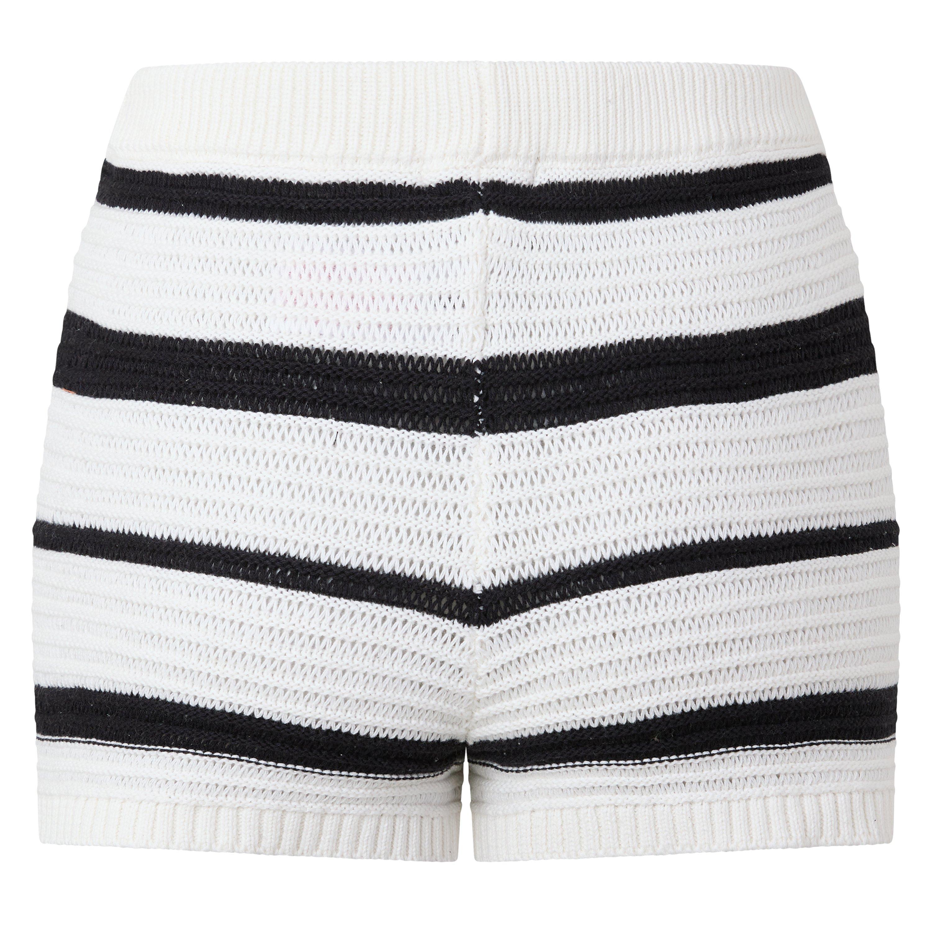 Crème/Zwart - I Saw It First - Knitted Stripe Short - 2