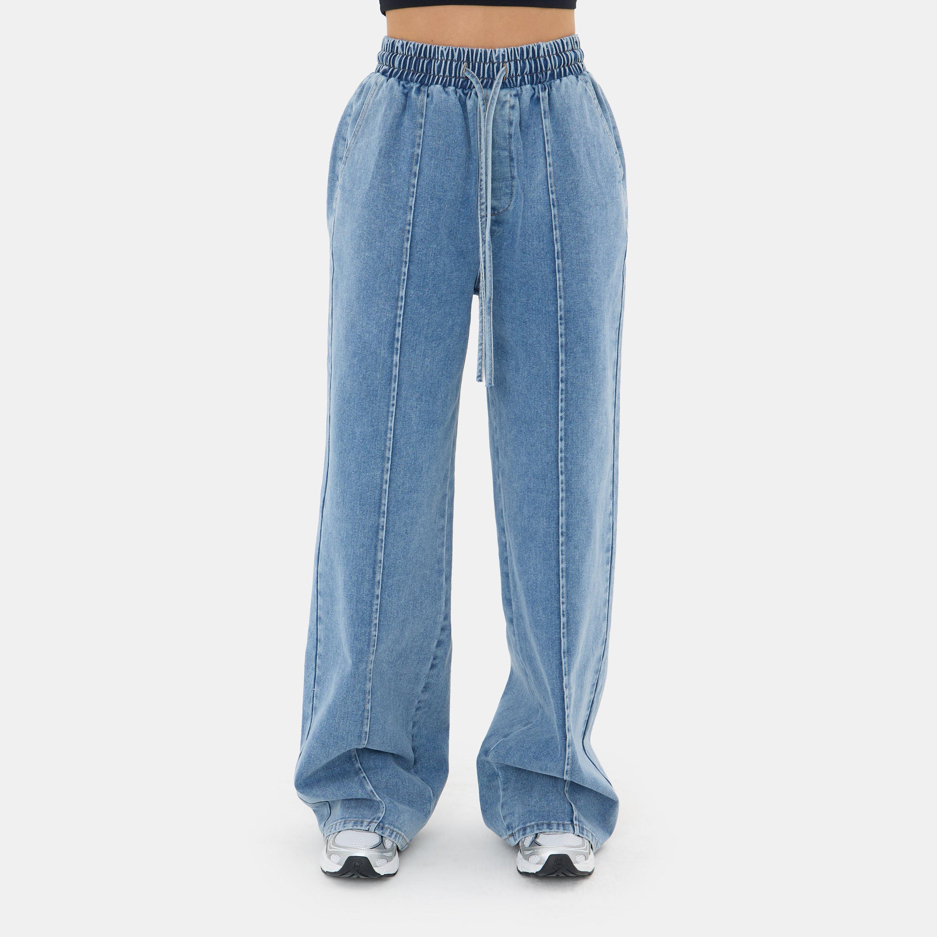 Pintuck Denim Jogger