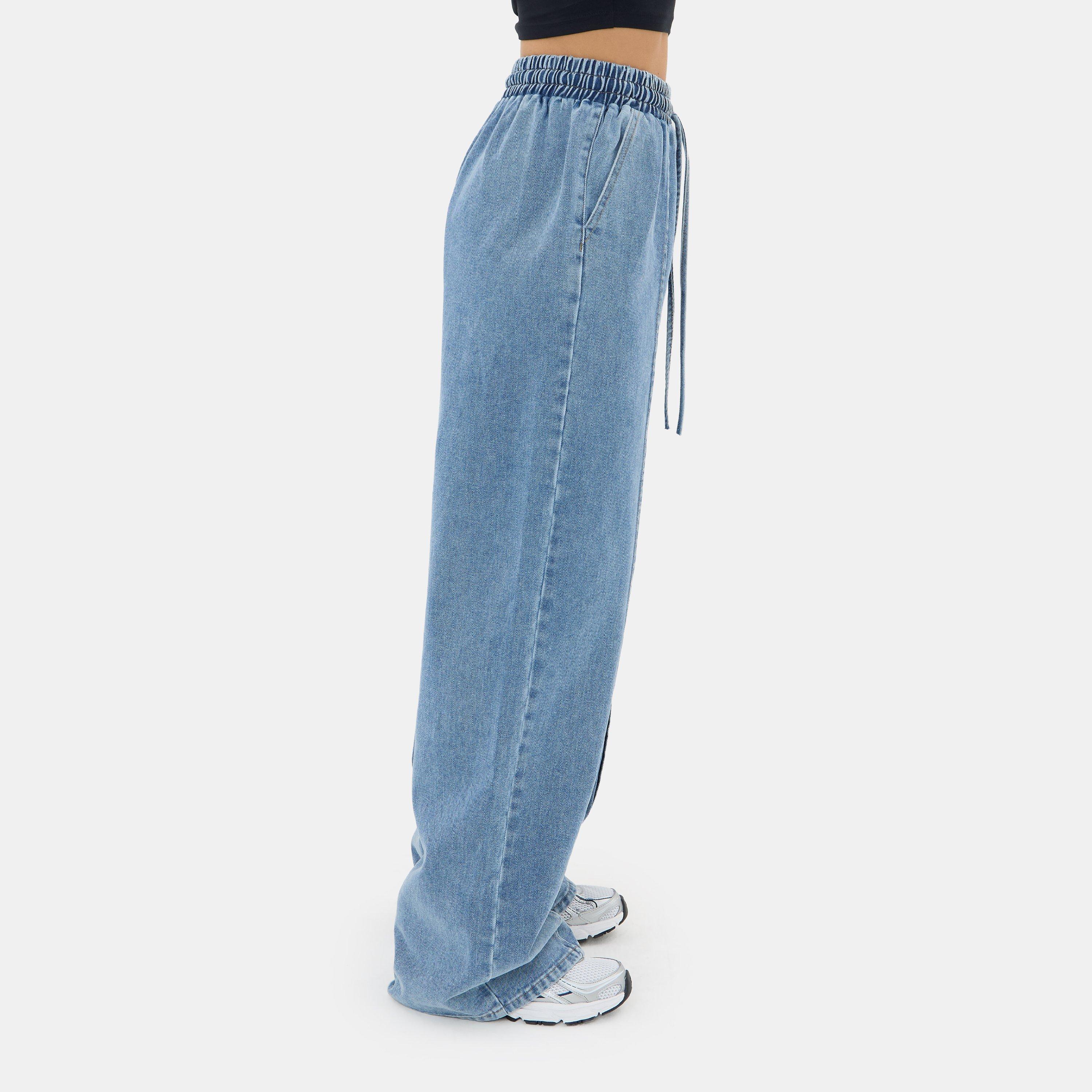 Middenblauw - I Saw It First - Pintuck Denim Jogger - 4