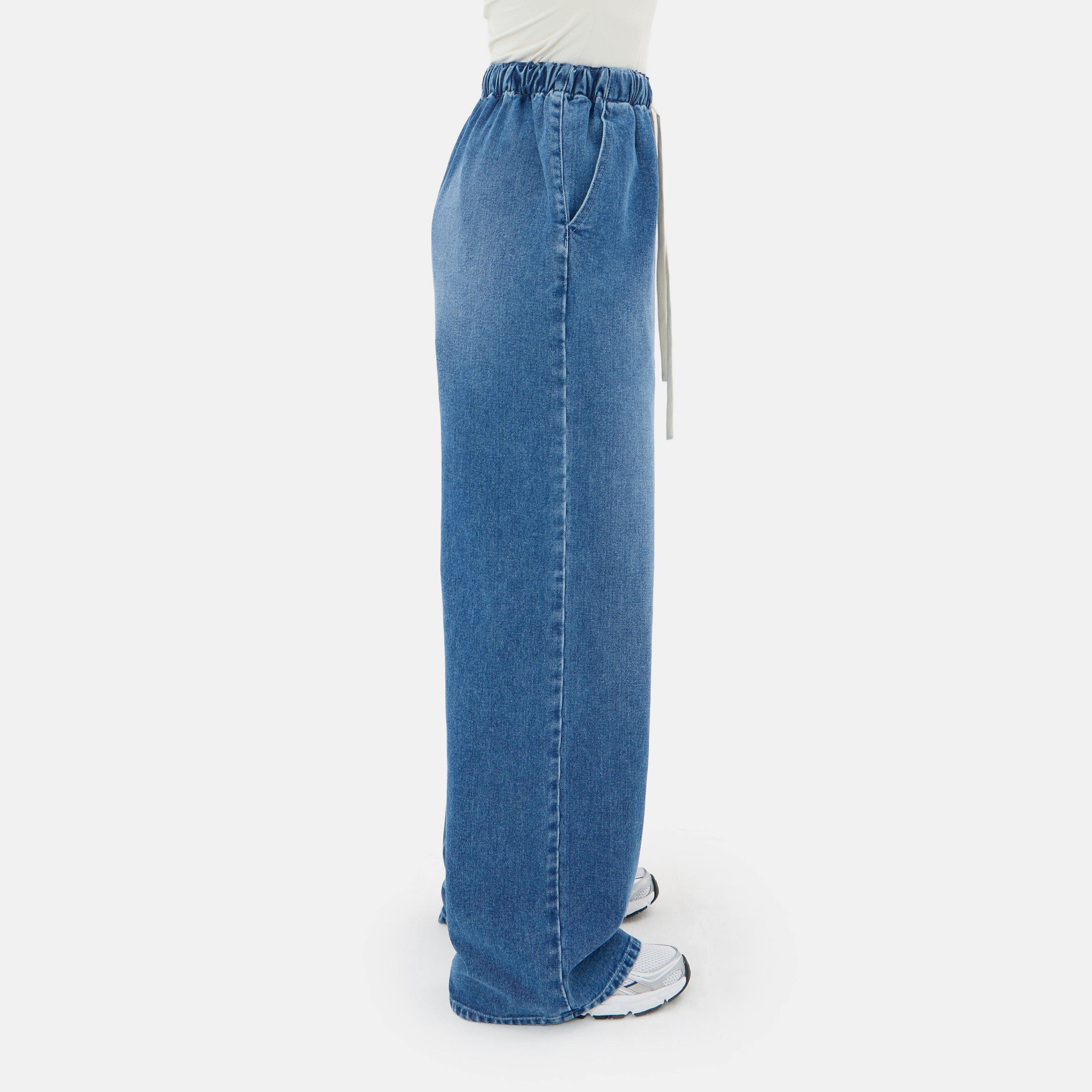 Donkerblauw - I Saw It First - Contrast Drawcord Denim Jogger - 3