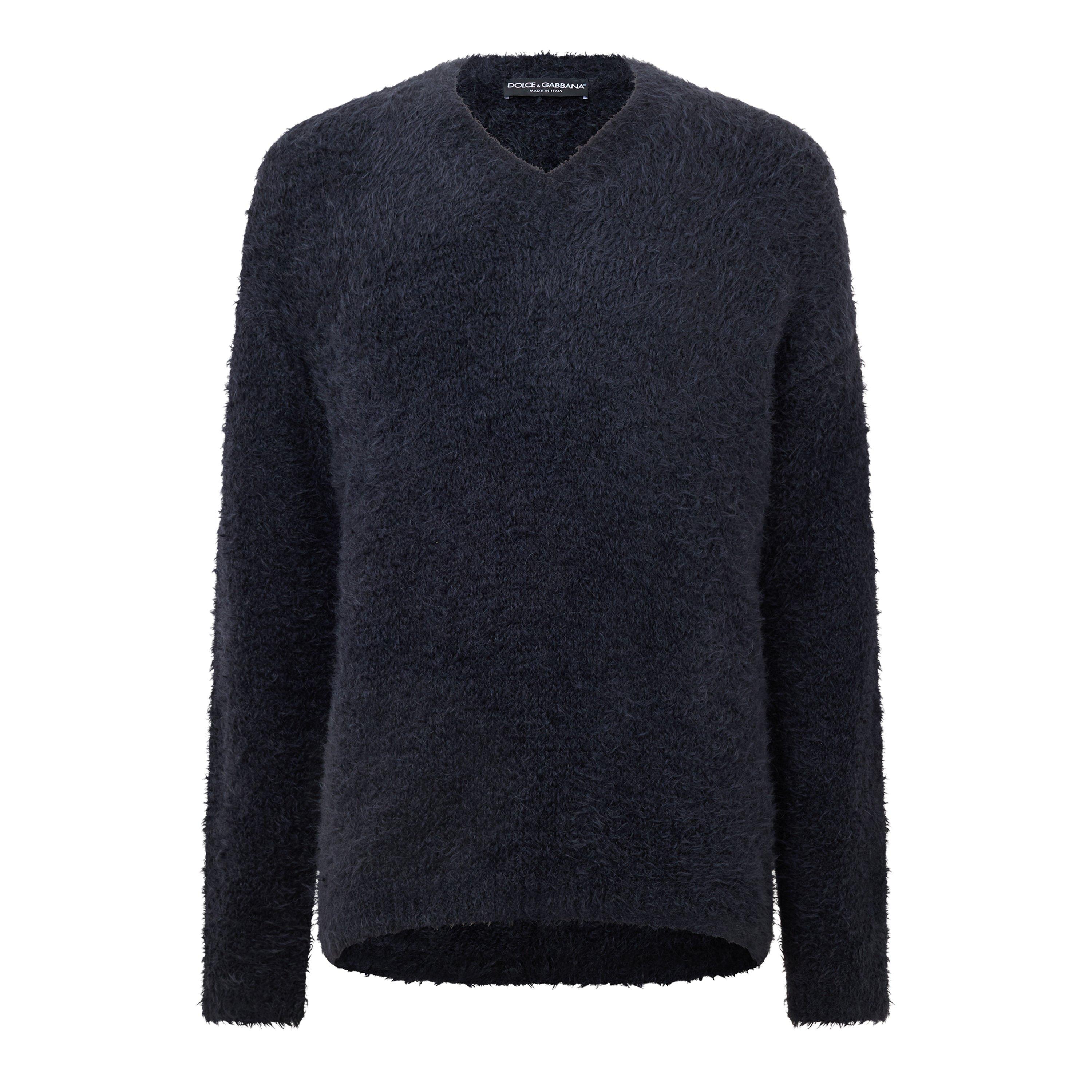 Black - Dolce and Gabbana - DG V Neck Jumper Sn64 - 1