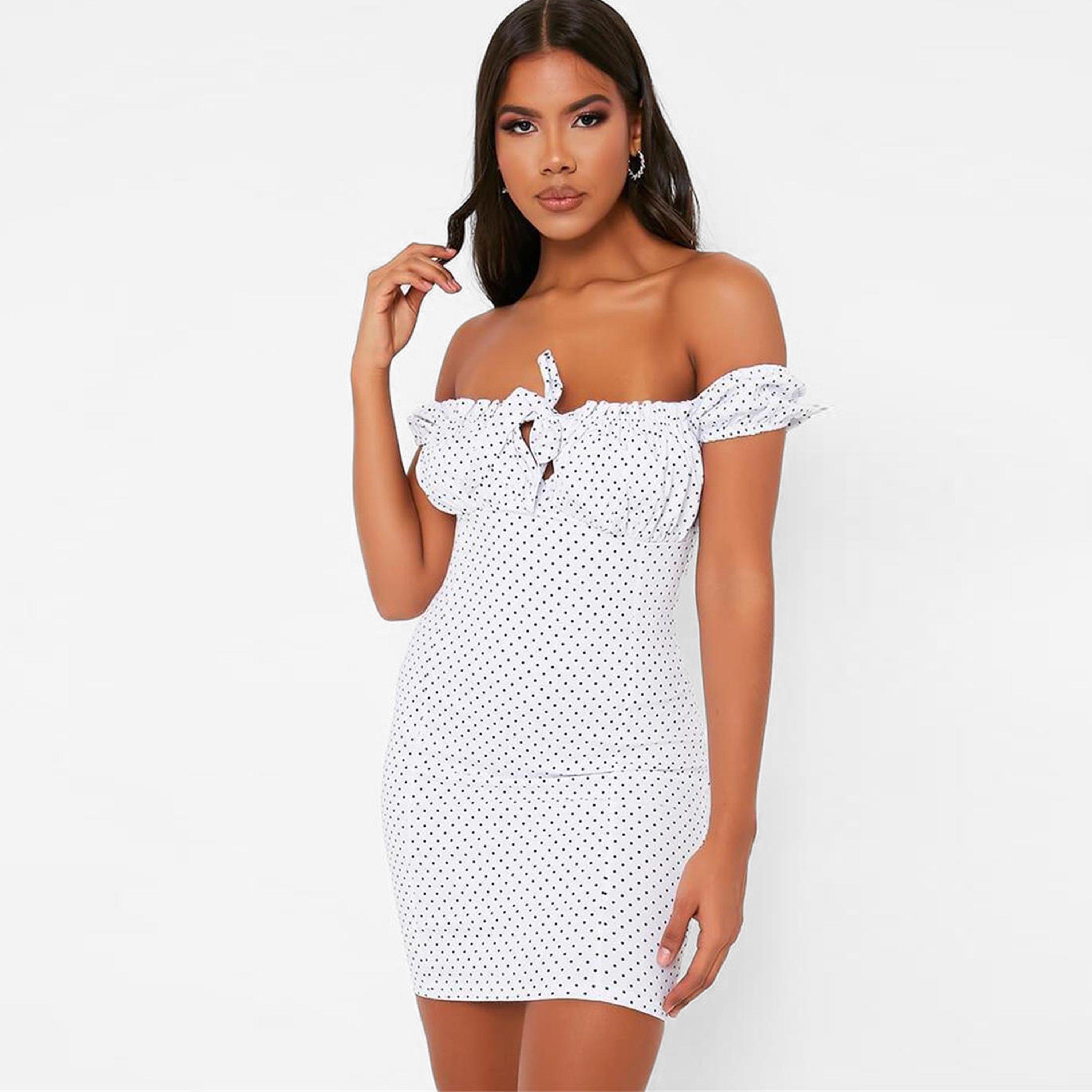 White - I Saw It First - ISAWITFIRST Polka Dot Bengaline - 1