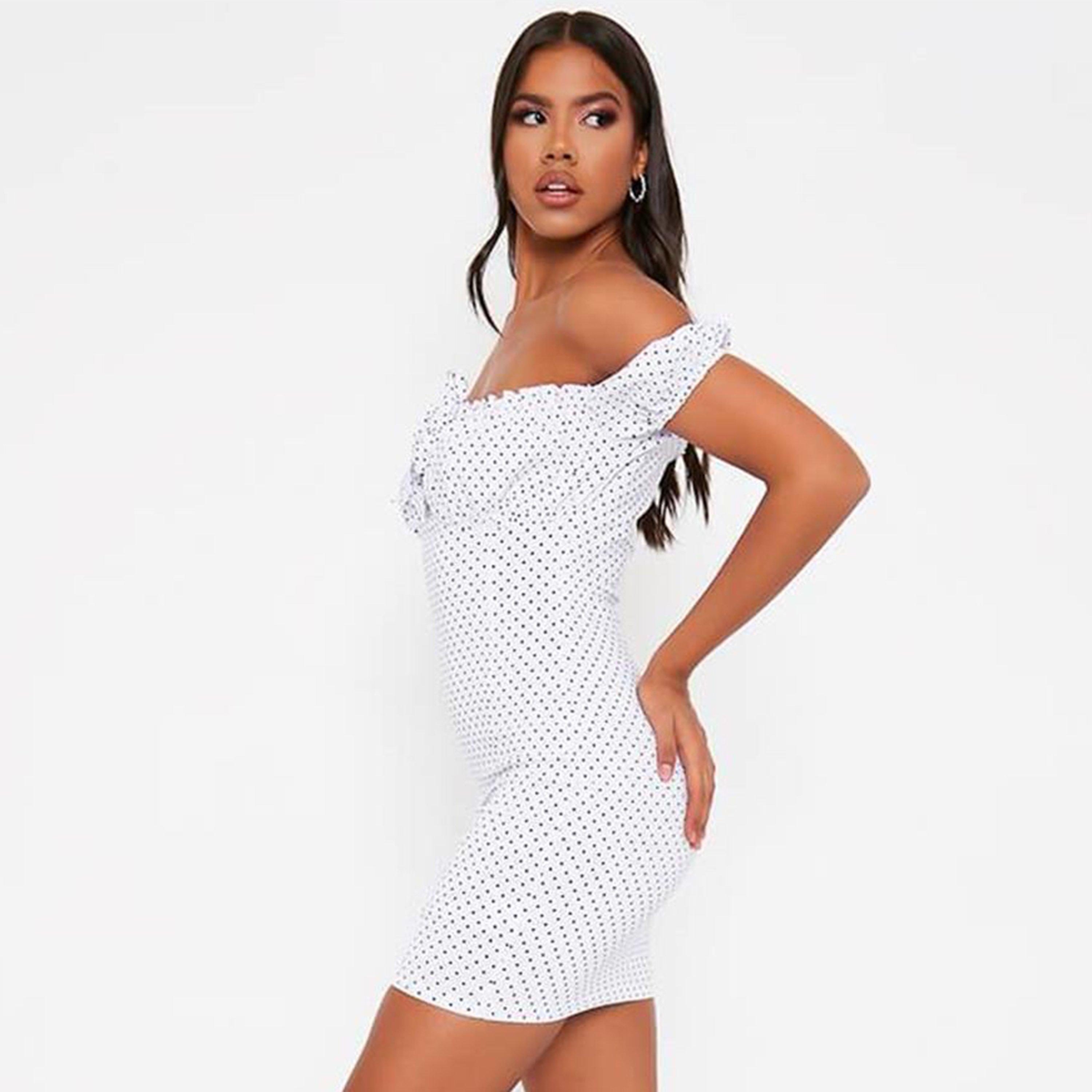 White - I Saw It First - ISAWITFIRST Polka Dot Bengaline - 3