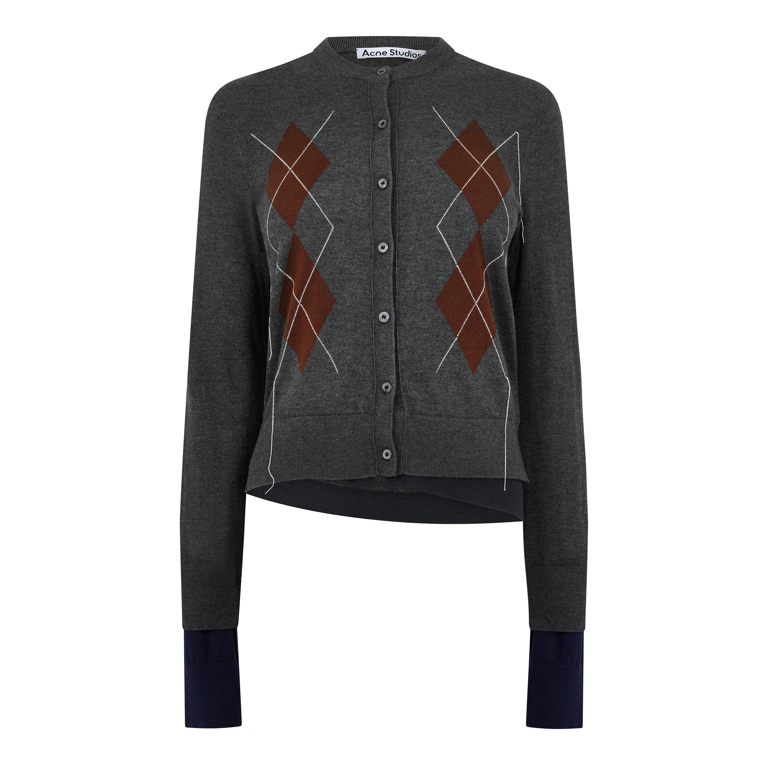 Dark Grey - Acne Studios - Acne ARGYLE CARDI Ld64 - 1