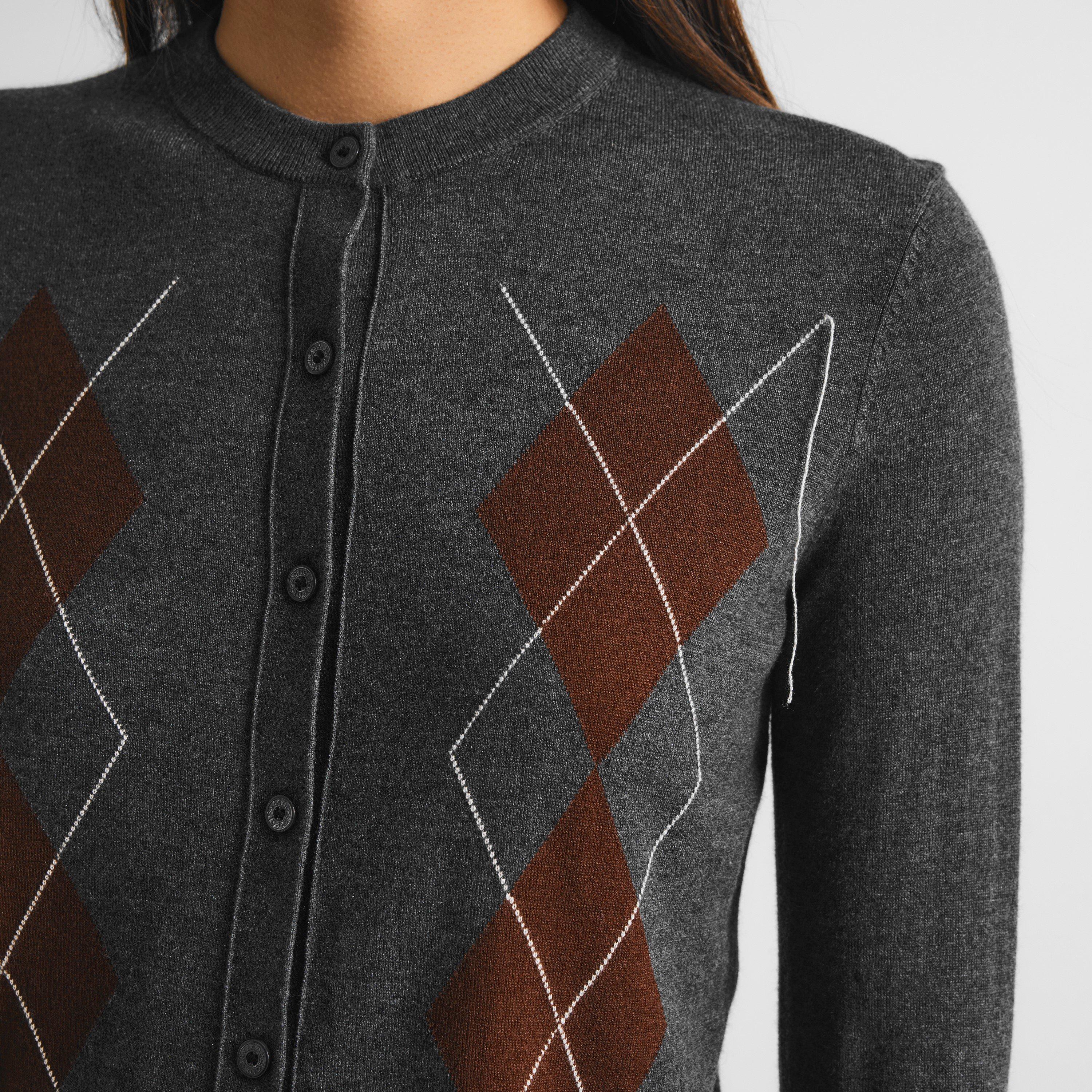 Dark Grey - Acne Studios - Women's Argyle Cardigan - 5