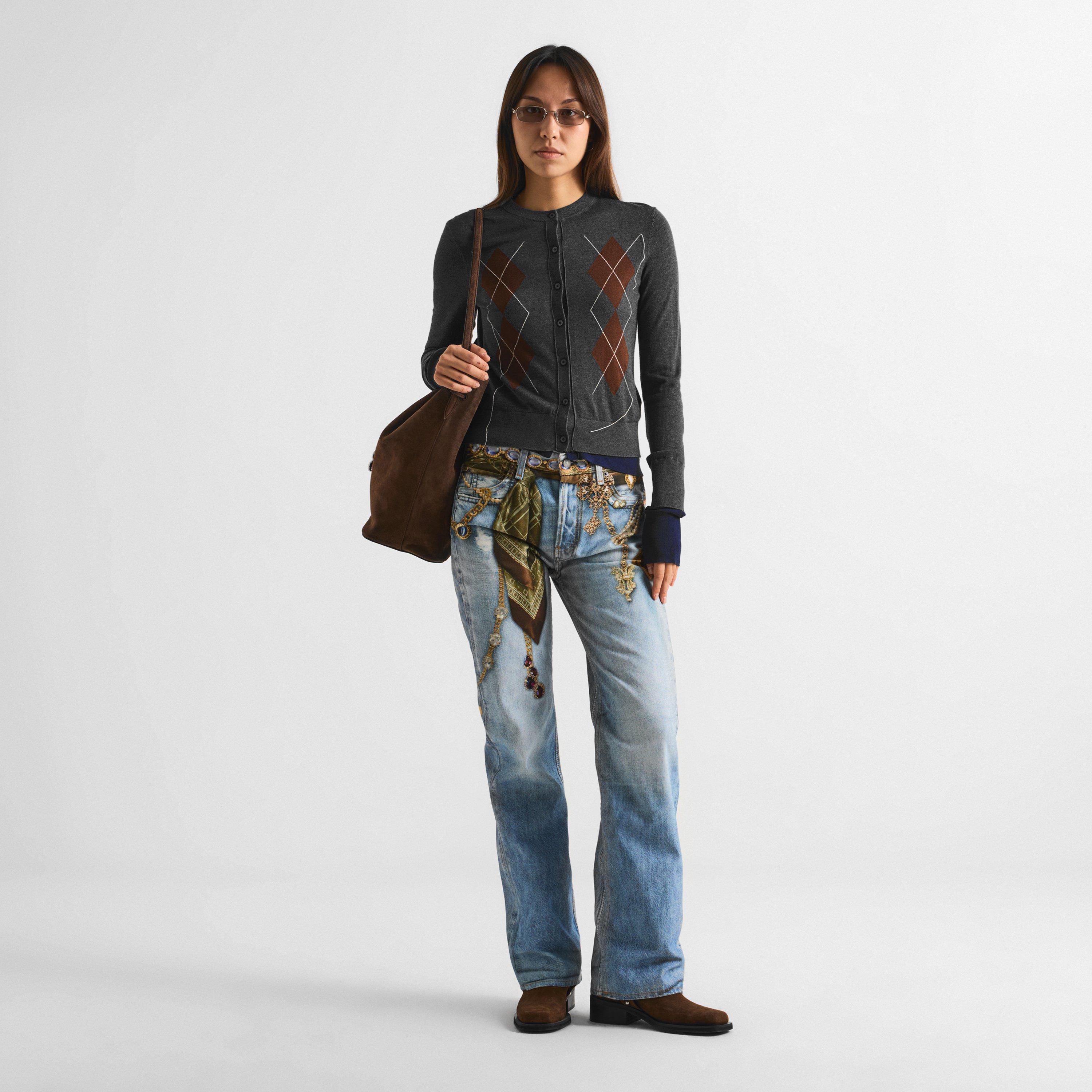 Dark Grey - Acne Studios - Women's Argyle Cardigan - 6