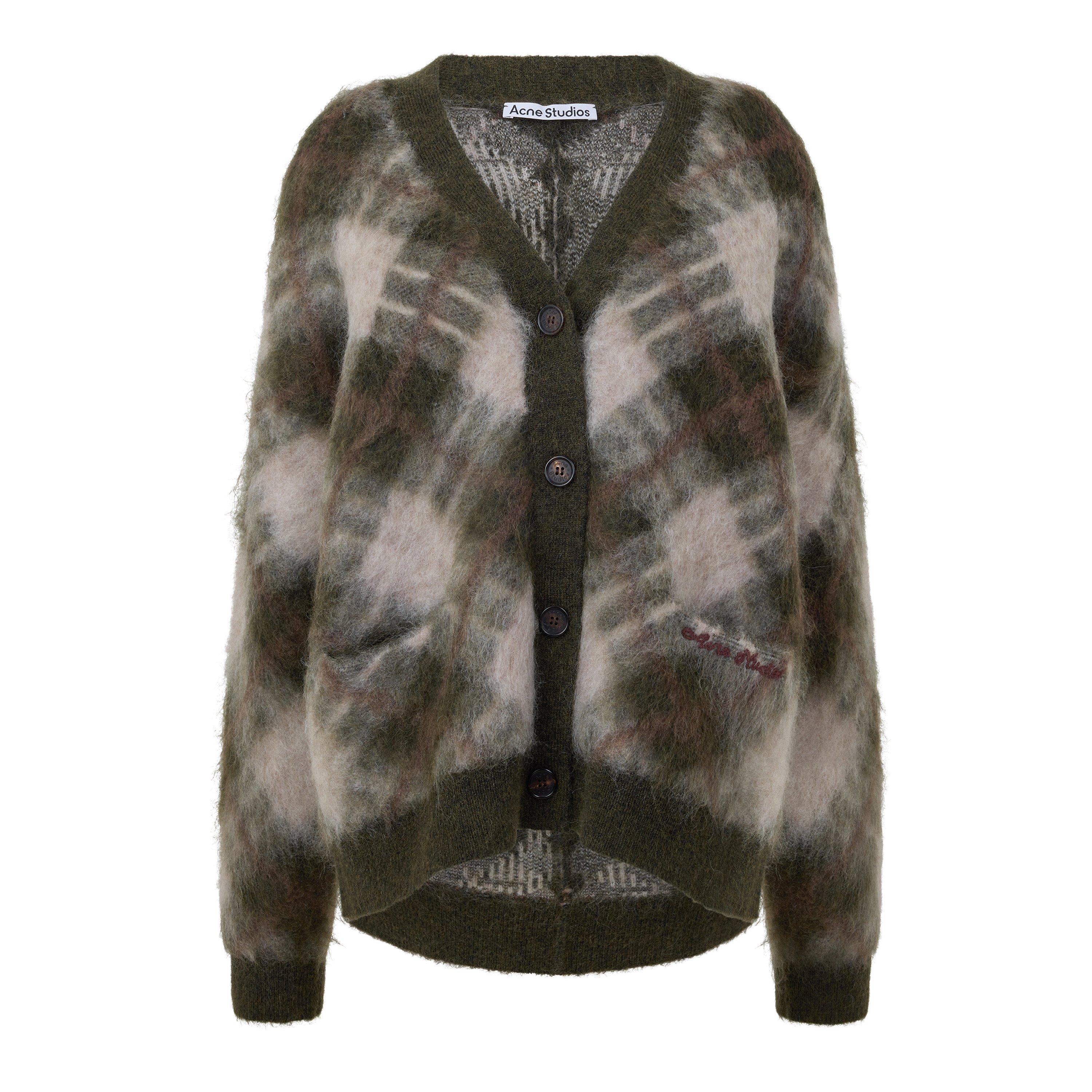 Olive / Multi - Acne Studios - Women's Mohair Oversized-Fit Cardigan - 1