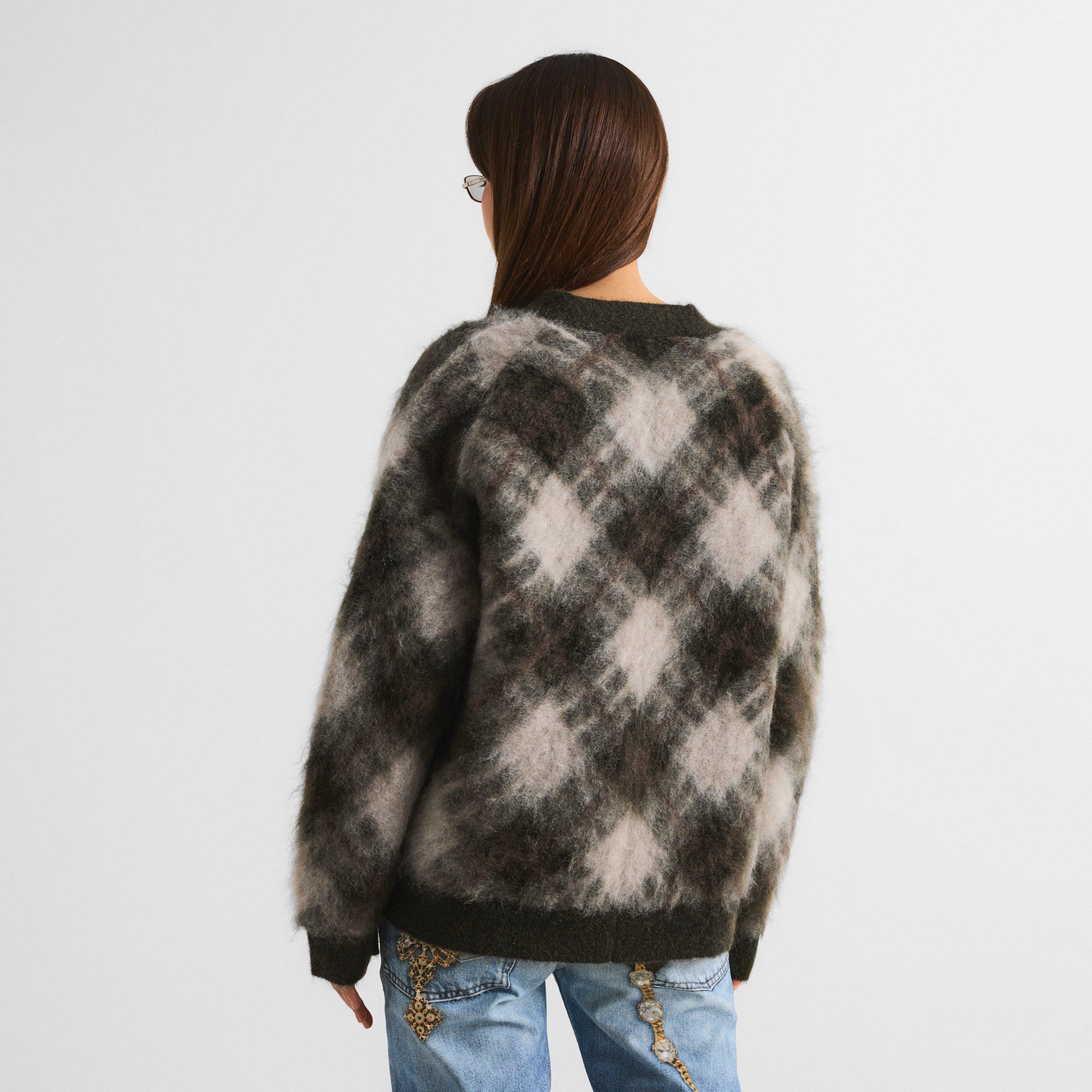 Olive / Multi - Acne Studios - Women's Mohair Oversized-Fit Cardigan - 4