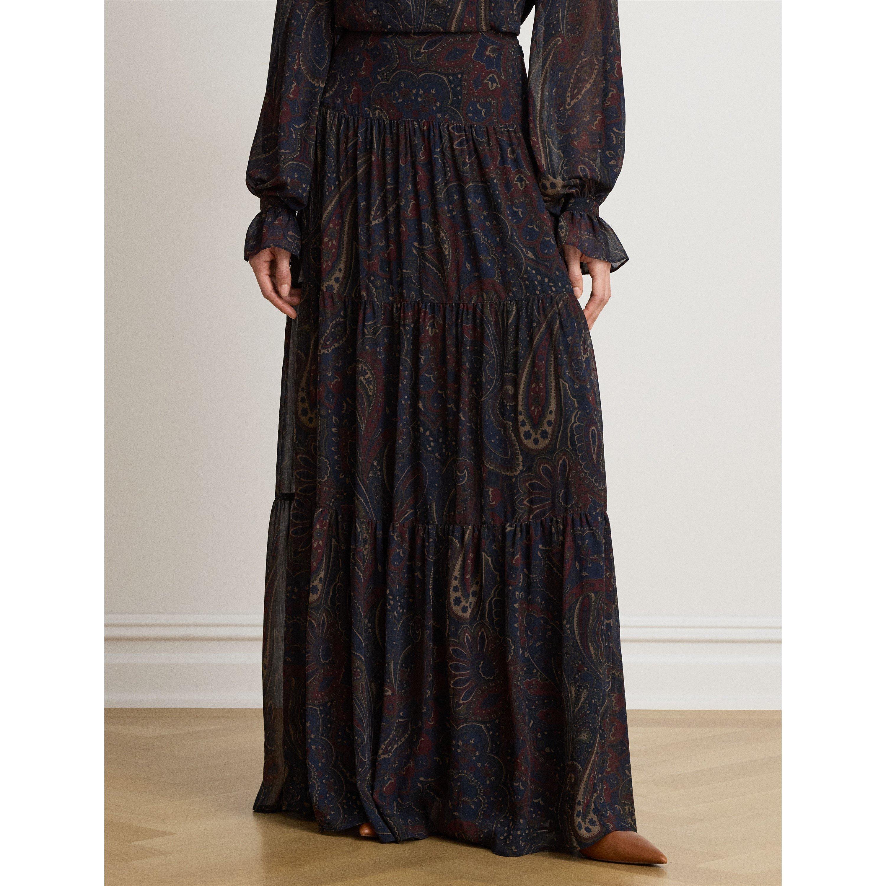 NAVY MULTI - Lauren by Ralph Lauren - LRL A-line Skirt Ld64 - 2