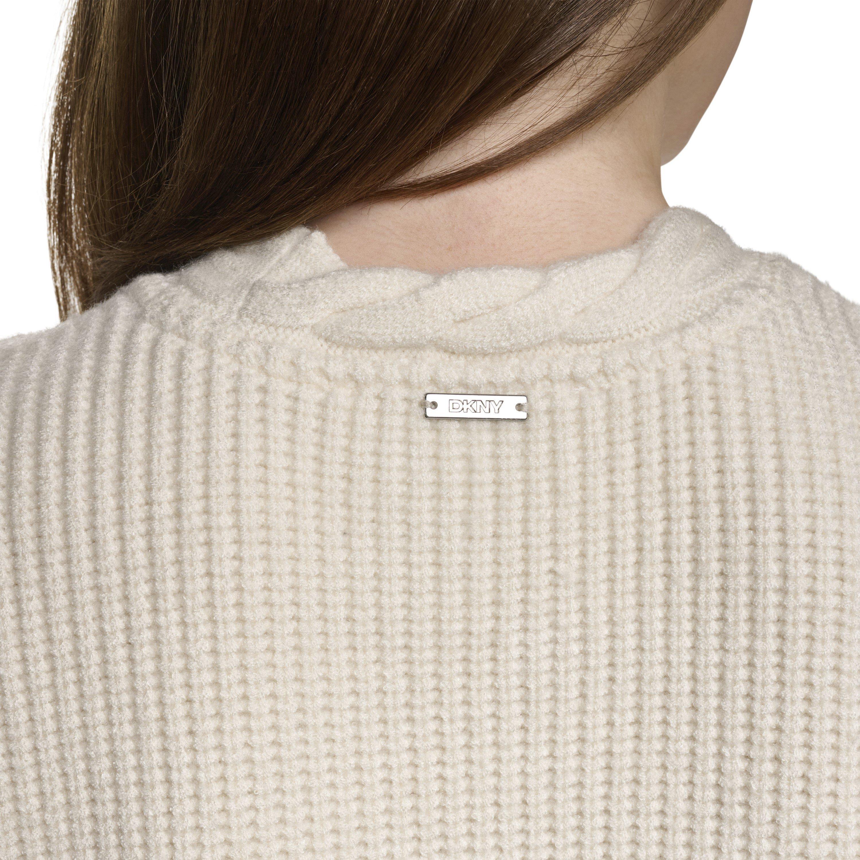 Eggnog - DKNY - DKNY Sleeveless V-Neck Cable Sweater - 6