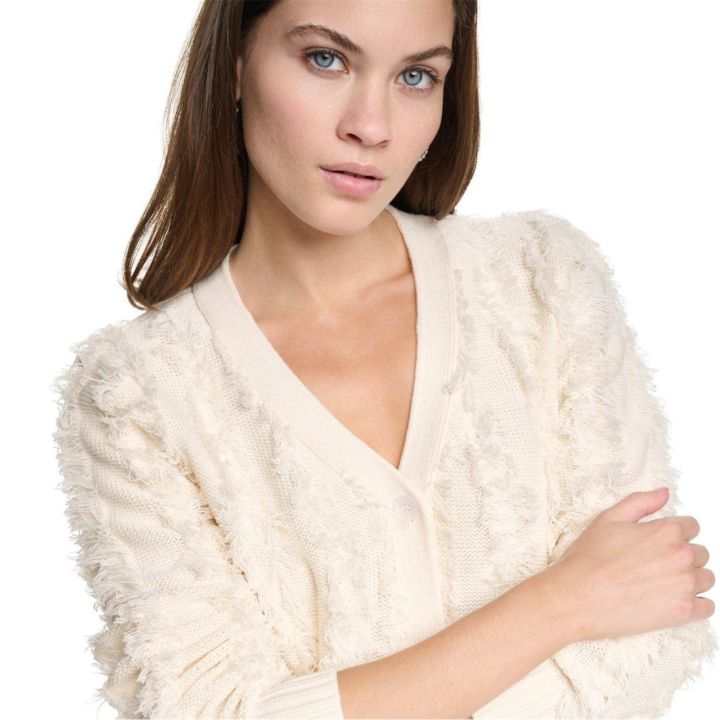 Eggnog - DKNY - DKNY V-Neck Fringe Cardigan - 3