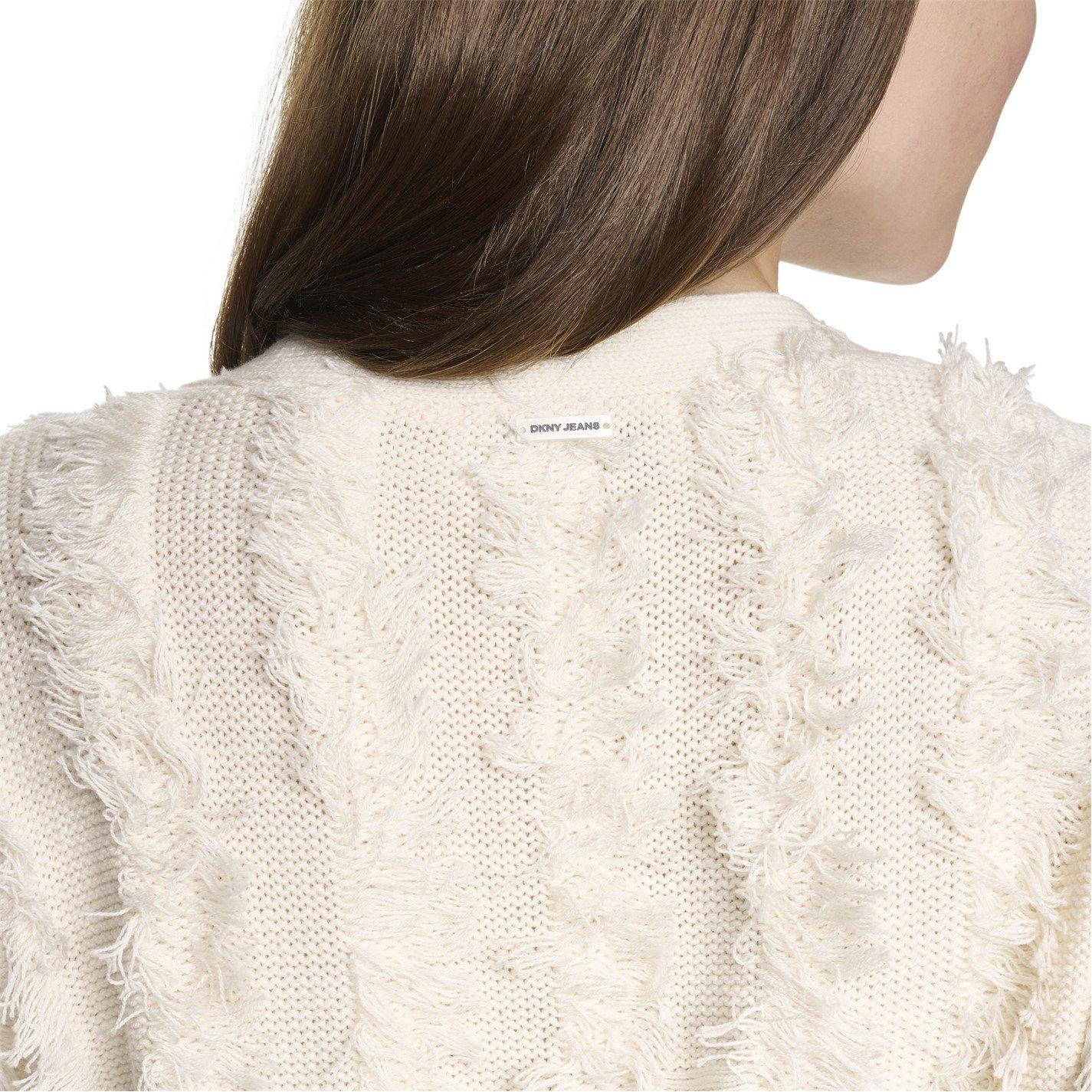 Eggnog - DKNY - DKNY V-Neck Fringe Cardigan - 5