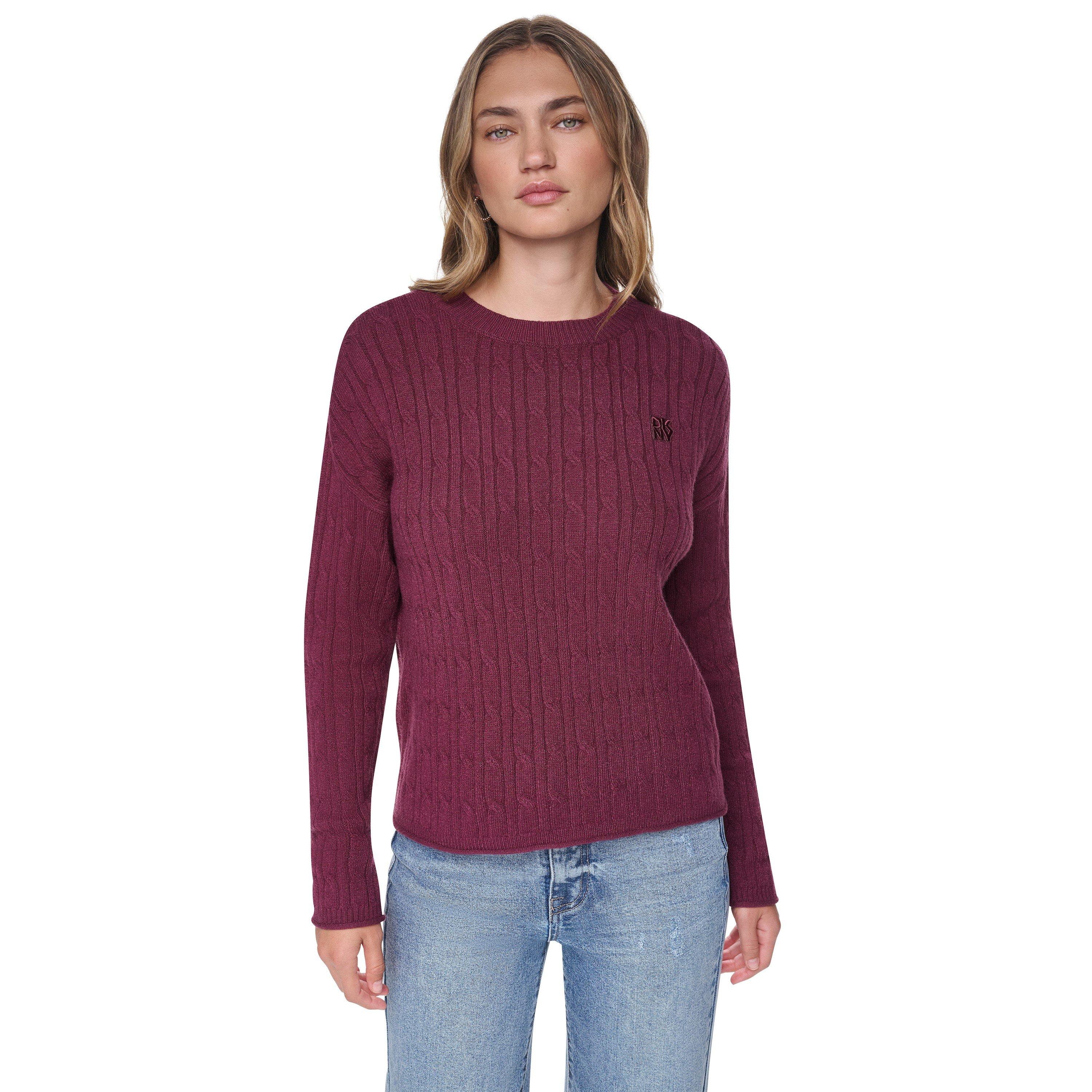 Claret - DKNY - DKNY Long Sleeve Cable Knit - 2