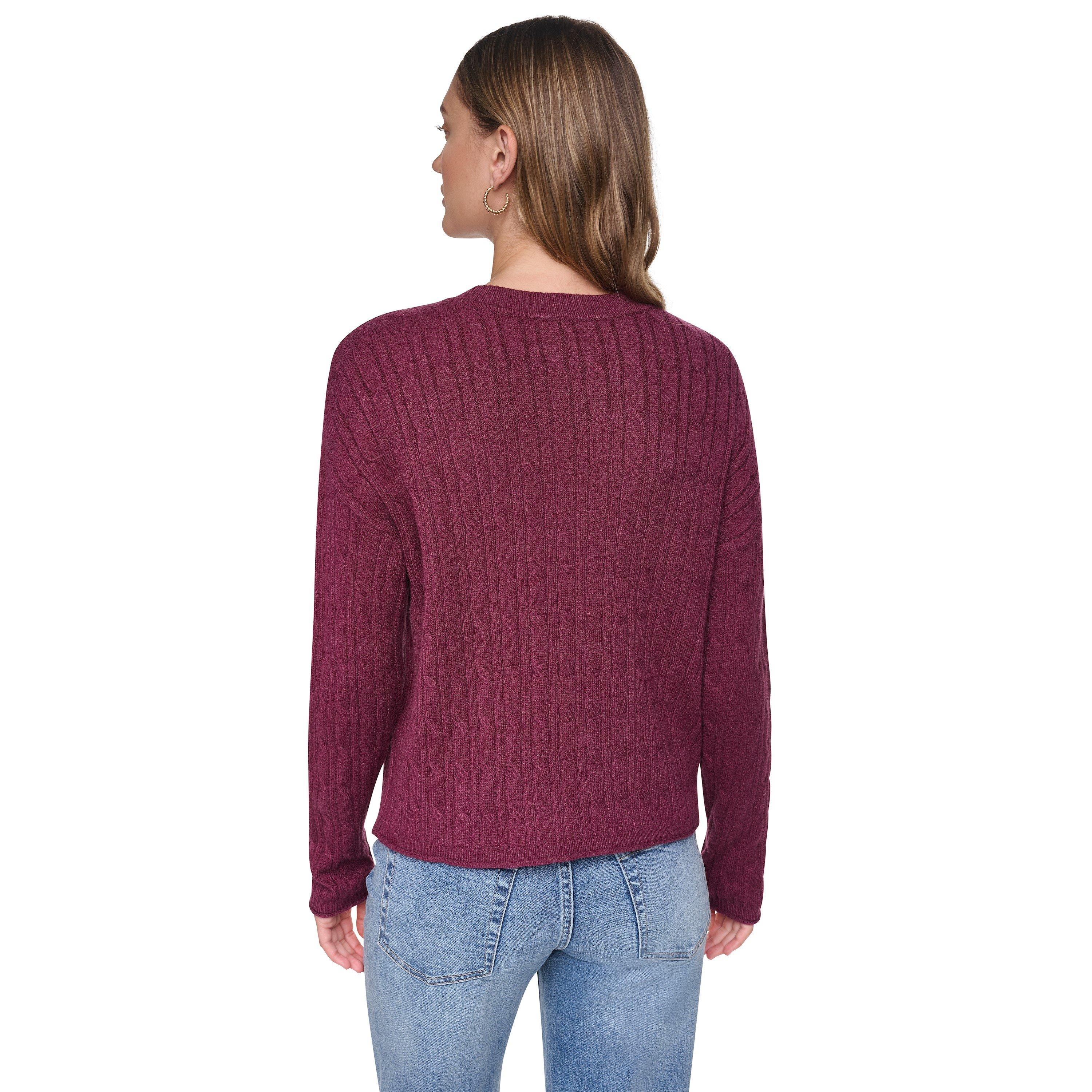 Claret - DKNY - DKNY Long Sleeve Cable Knit - 3