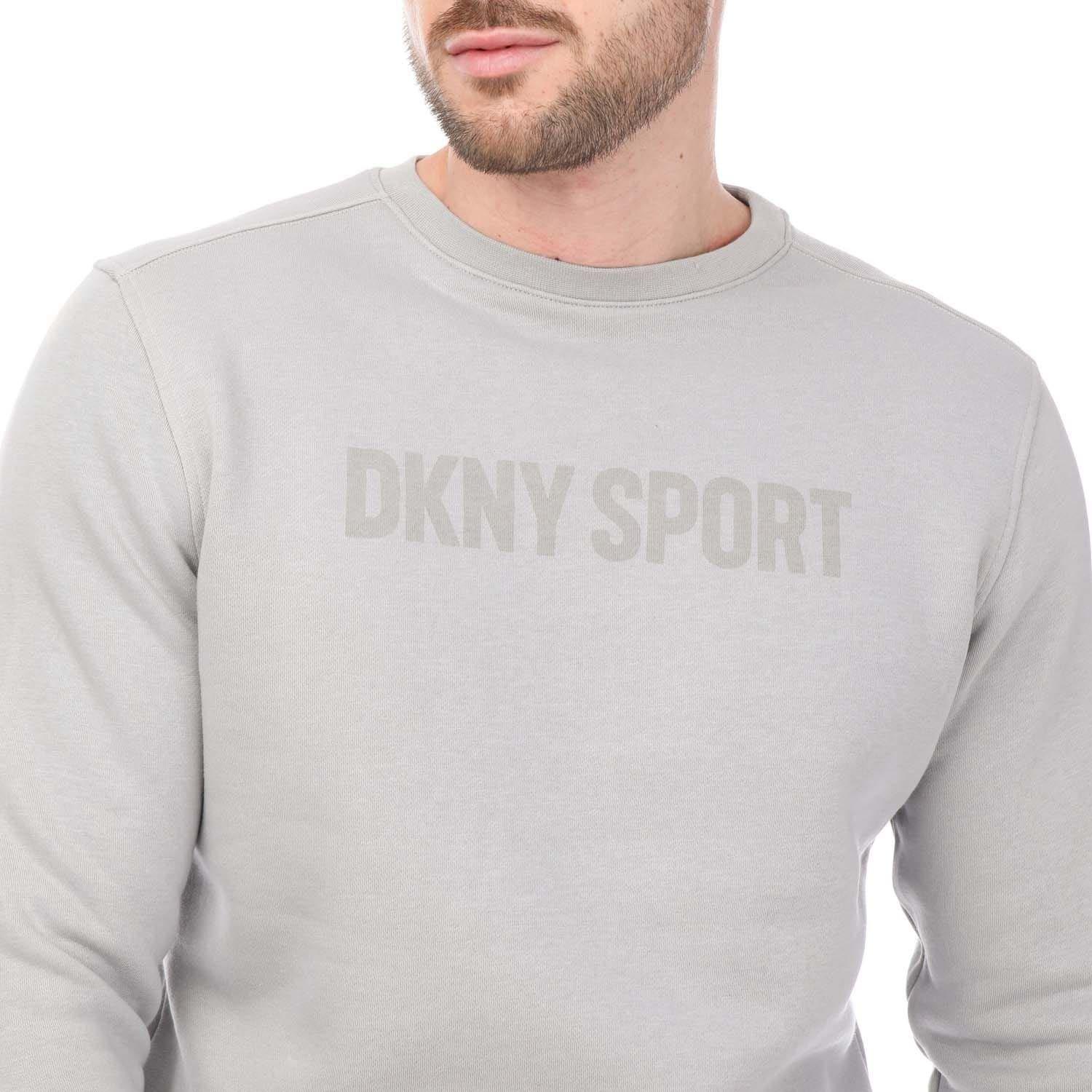 Silver - DKNY - Printed Logo Crewneck Sweatshirt - 3