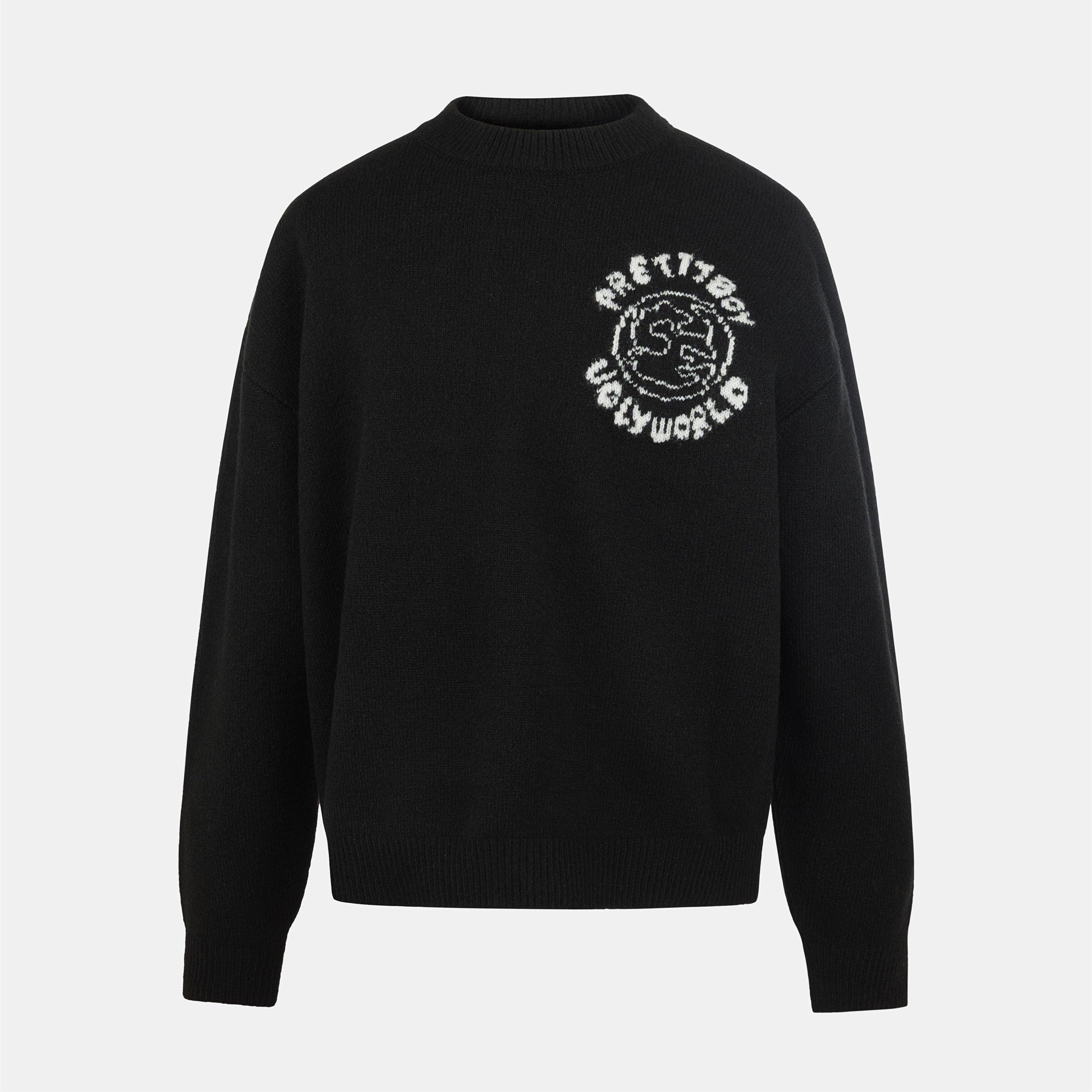 Black - Pretty Boy Ugly World - PBUW World Crew Knit Sn64 - 1