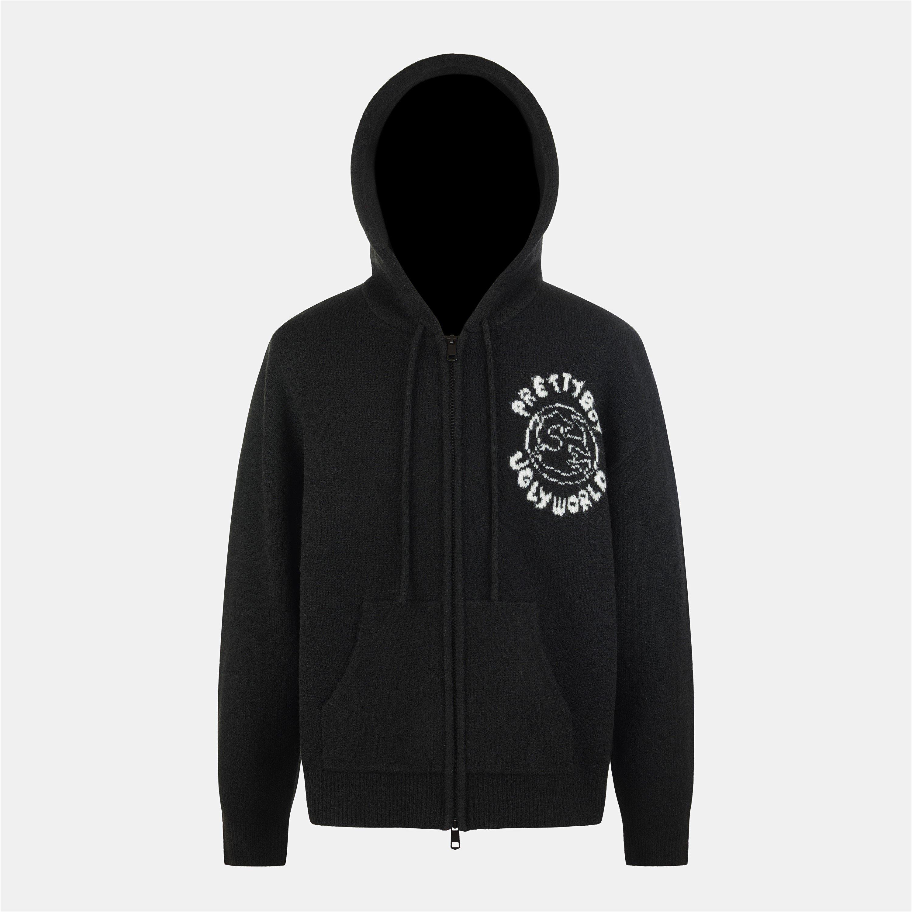 Black - Pretty Boy Ugly World - PBUW World Zip Knit Sn64 - 1