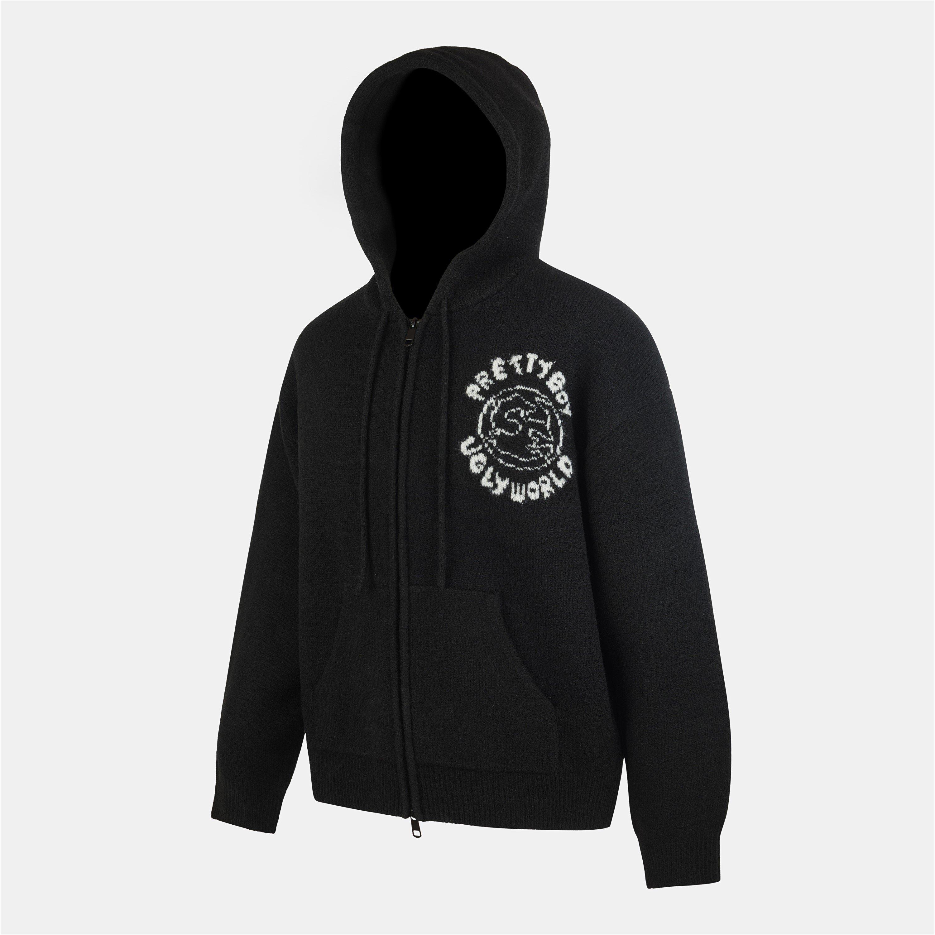 Black - Pretty Boy Ugly World - PBUW World Zip Knit Sn64 - 3