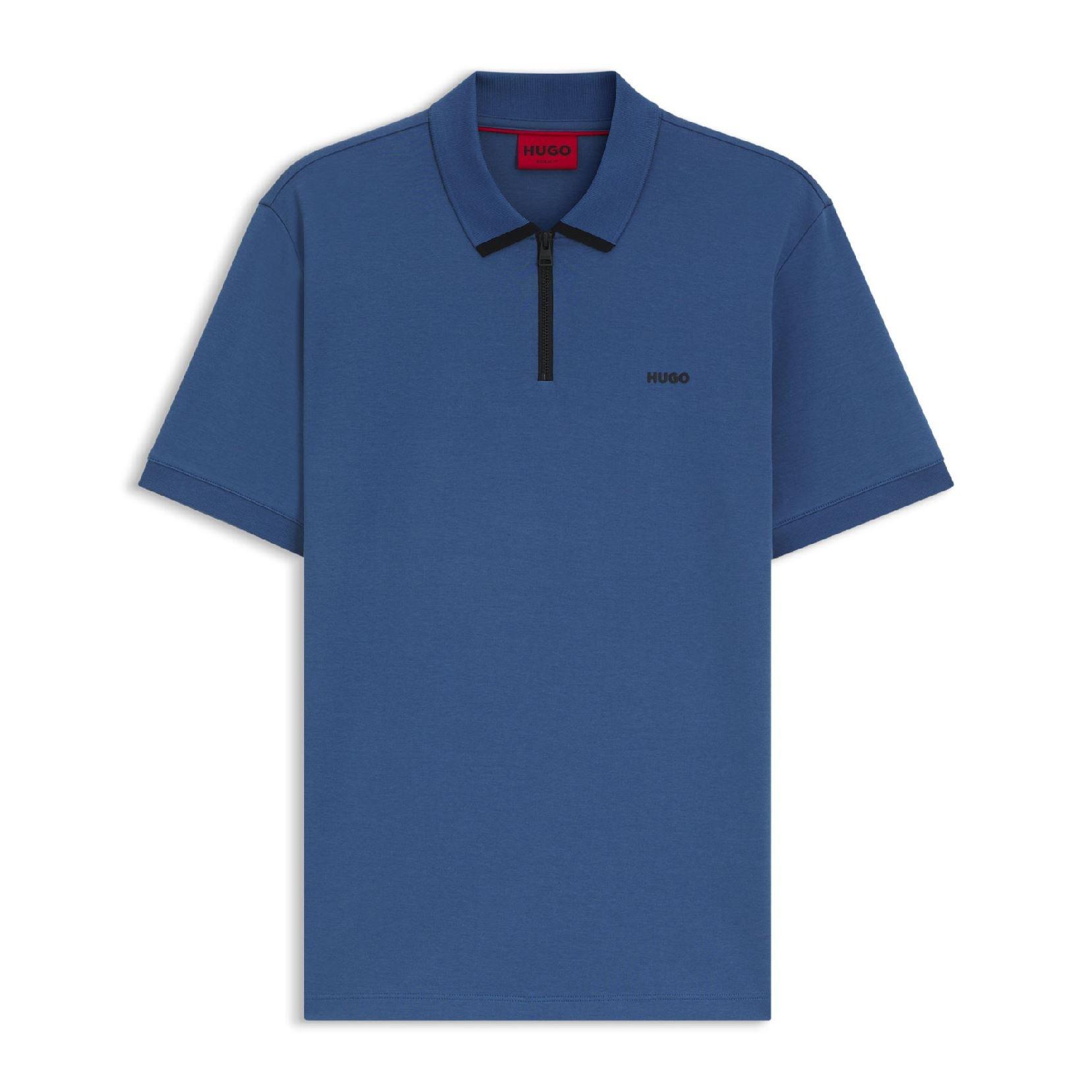 Blue - Hugo - Dalomino Contrast Logo Polo Shirt