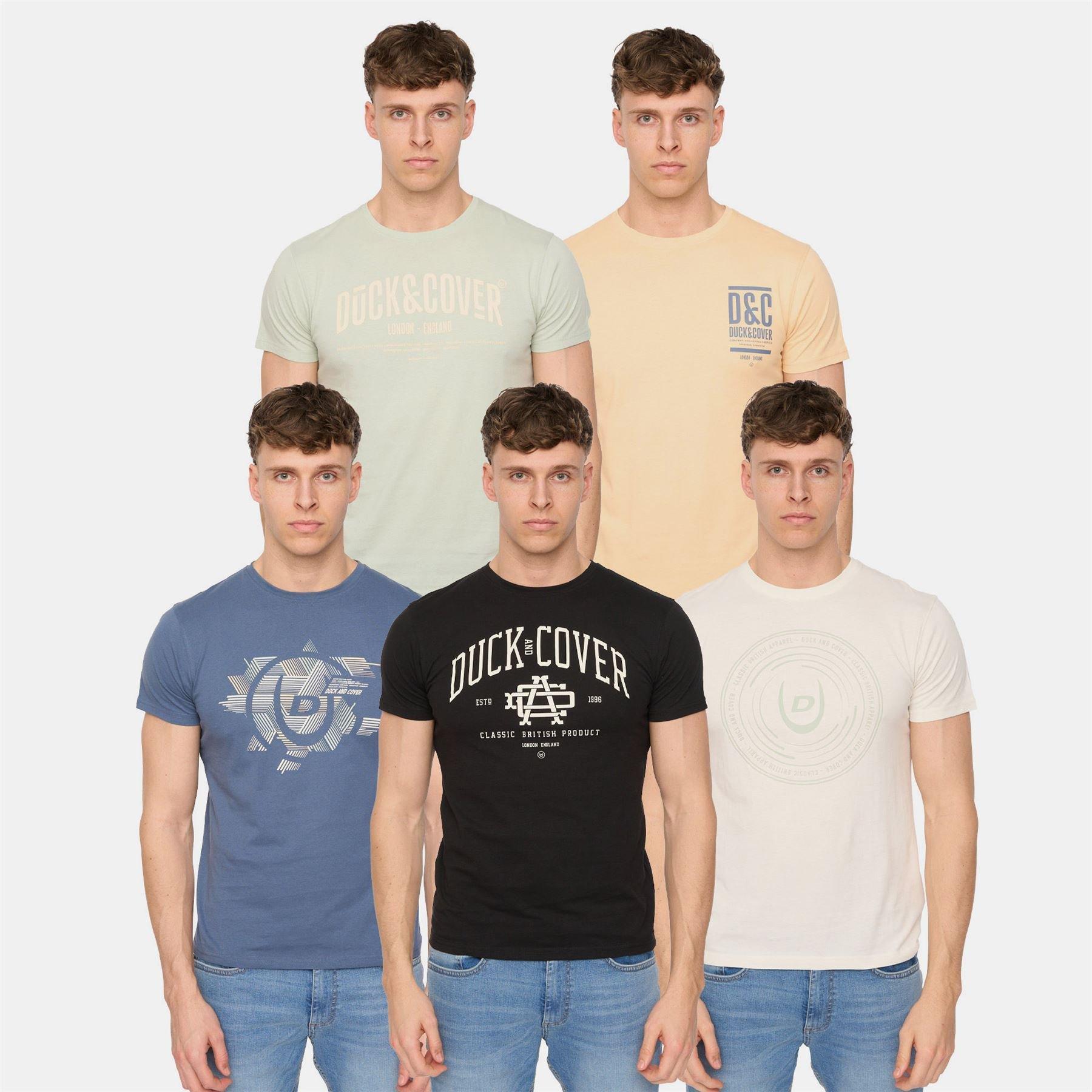 Multi Colour - Duck and Cover - Haltecks 5 Pack T-Shirts - 1