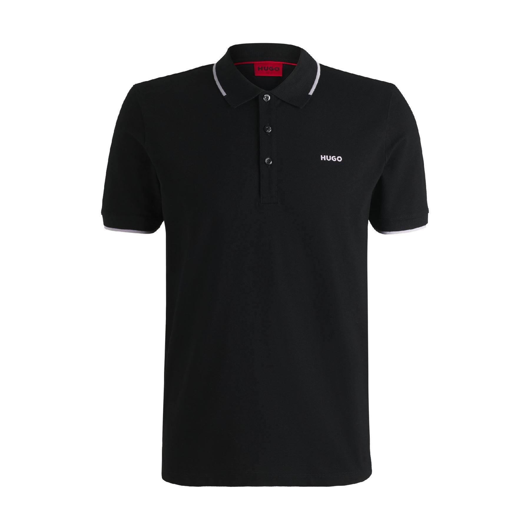Black - Hugo - Dinoso222 Printed Logo Polo Shirt