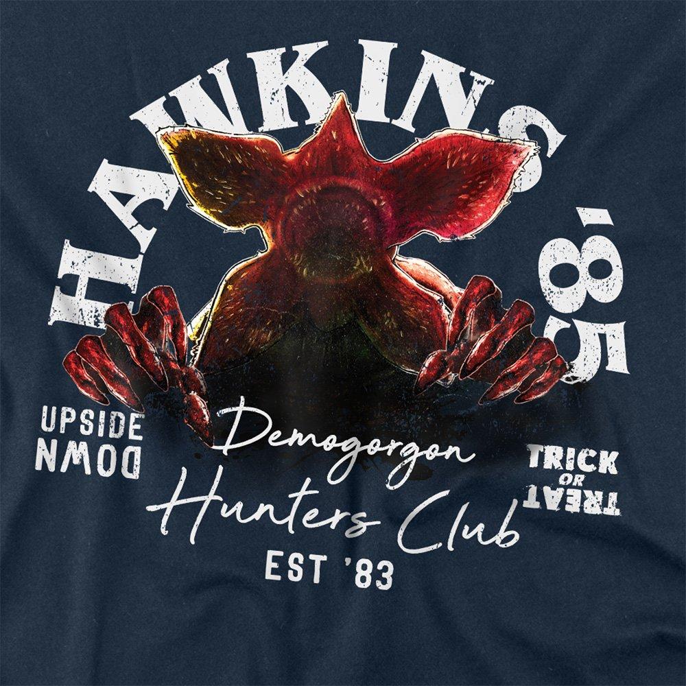 Navy - Stranger Things - Stranger Things Hawkins 85 Demogorgon Hunters Lon - 2