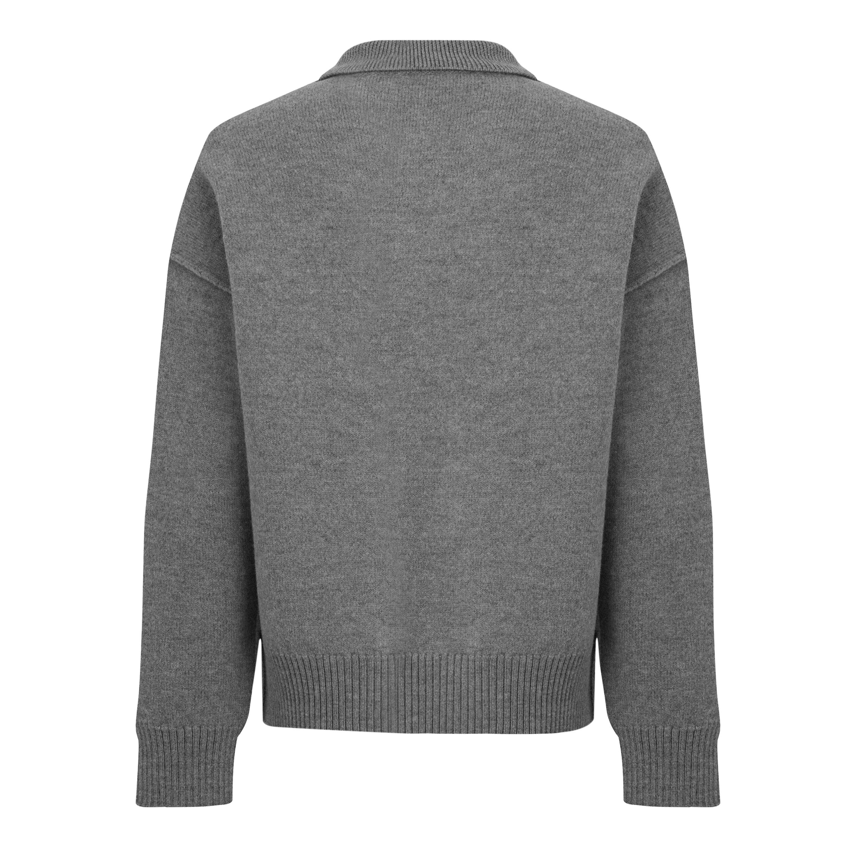 Light Grey - Ami Paris - Ami ADC Knit Polo Sn64 - 2