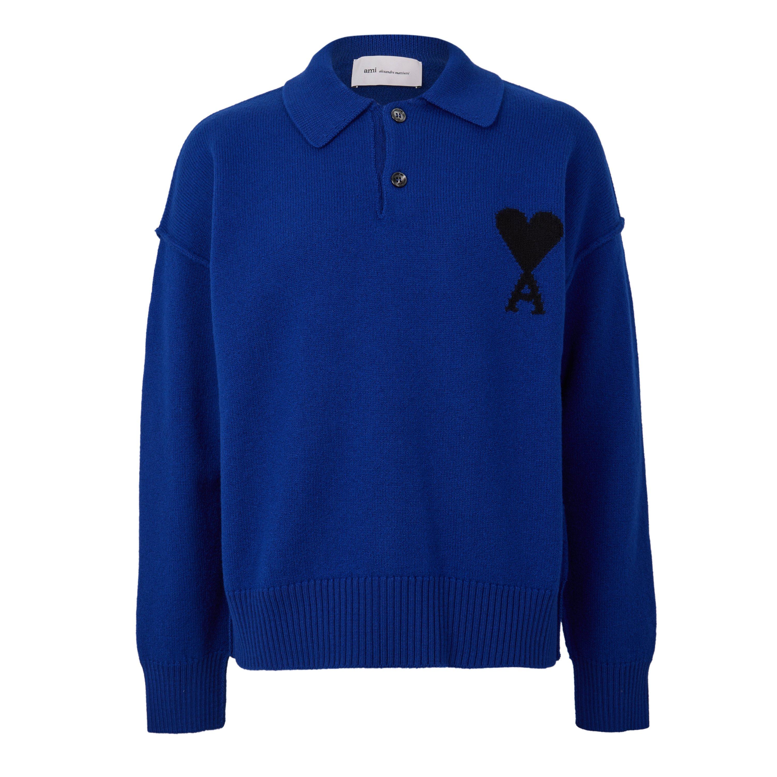 Royal Blue - Ami Paris - Ami ADC Knit Polo Sn64 - 1