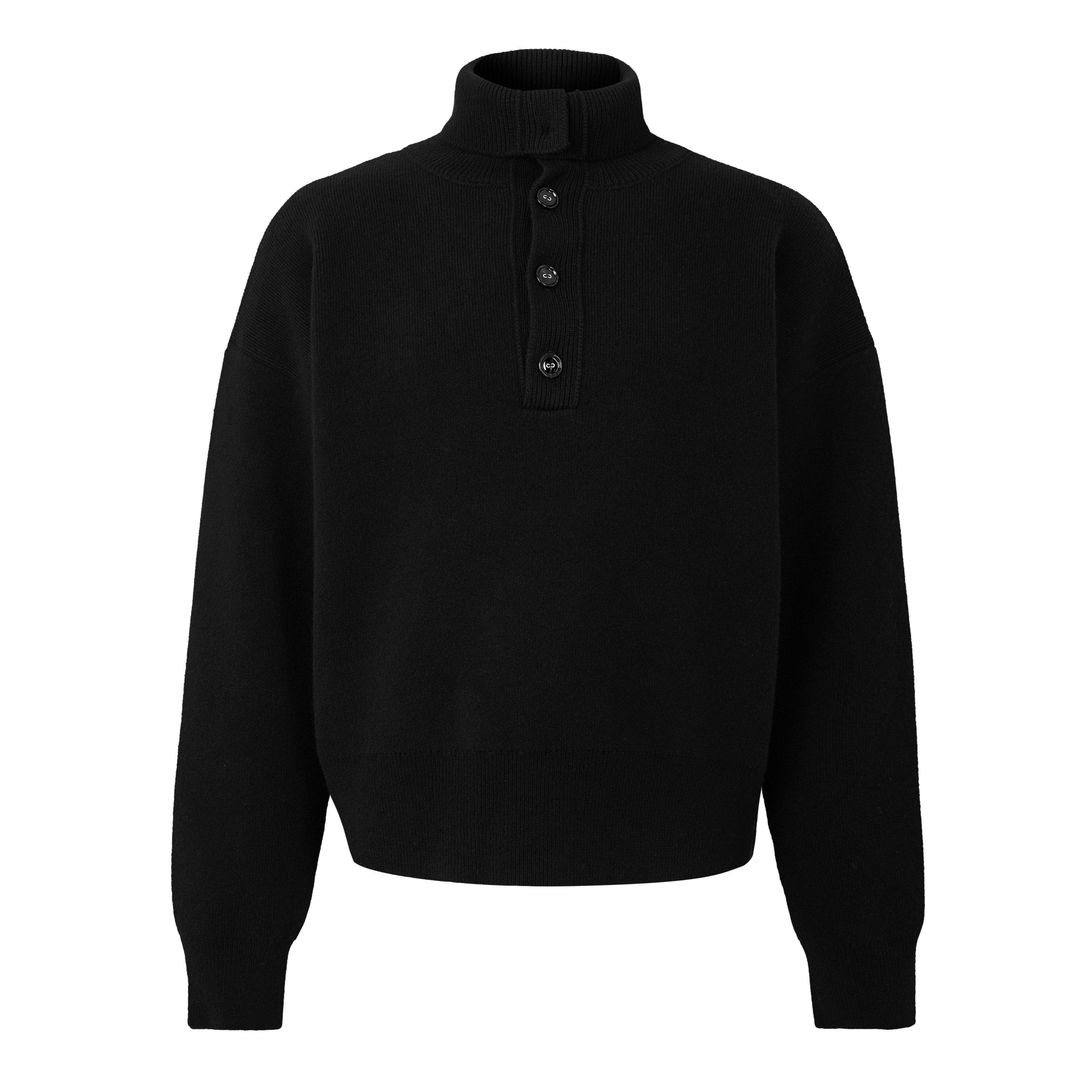 Black - Ami Paris - Ami High Collr Sweat Sn64 - 1