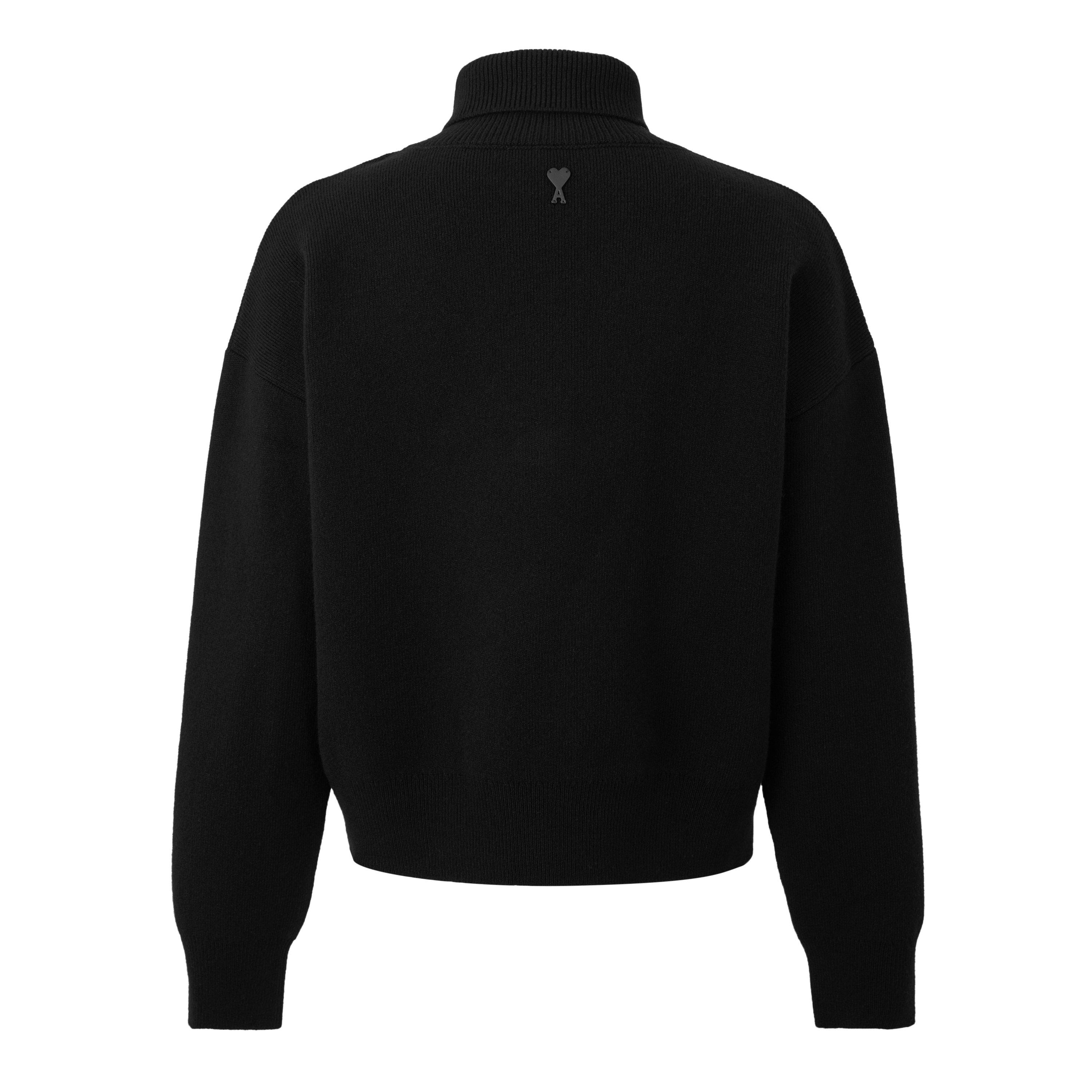 Black - Ami Paris - Ami High Collr Sweat Sn64 - 2