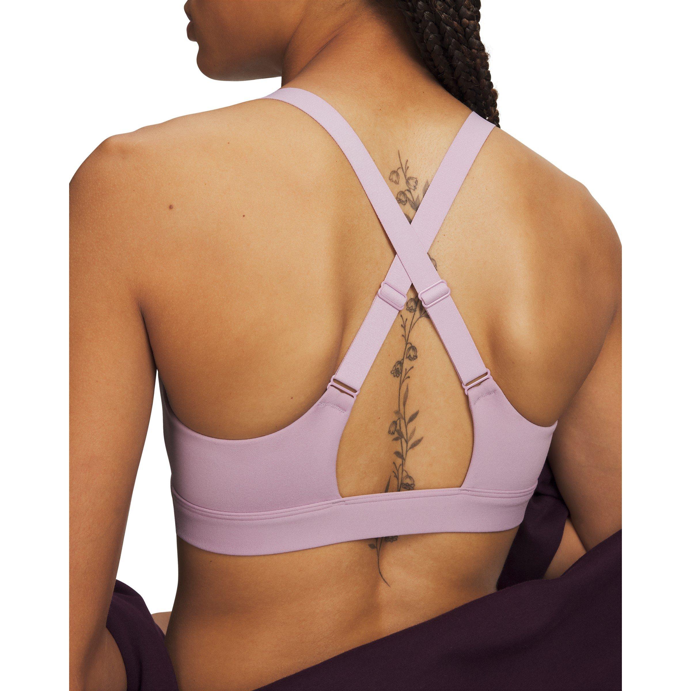 Pink/Purple - Under Armour - Women's Effortless Mid Medium Impact Sports Bra - 3