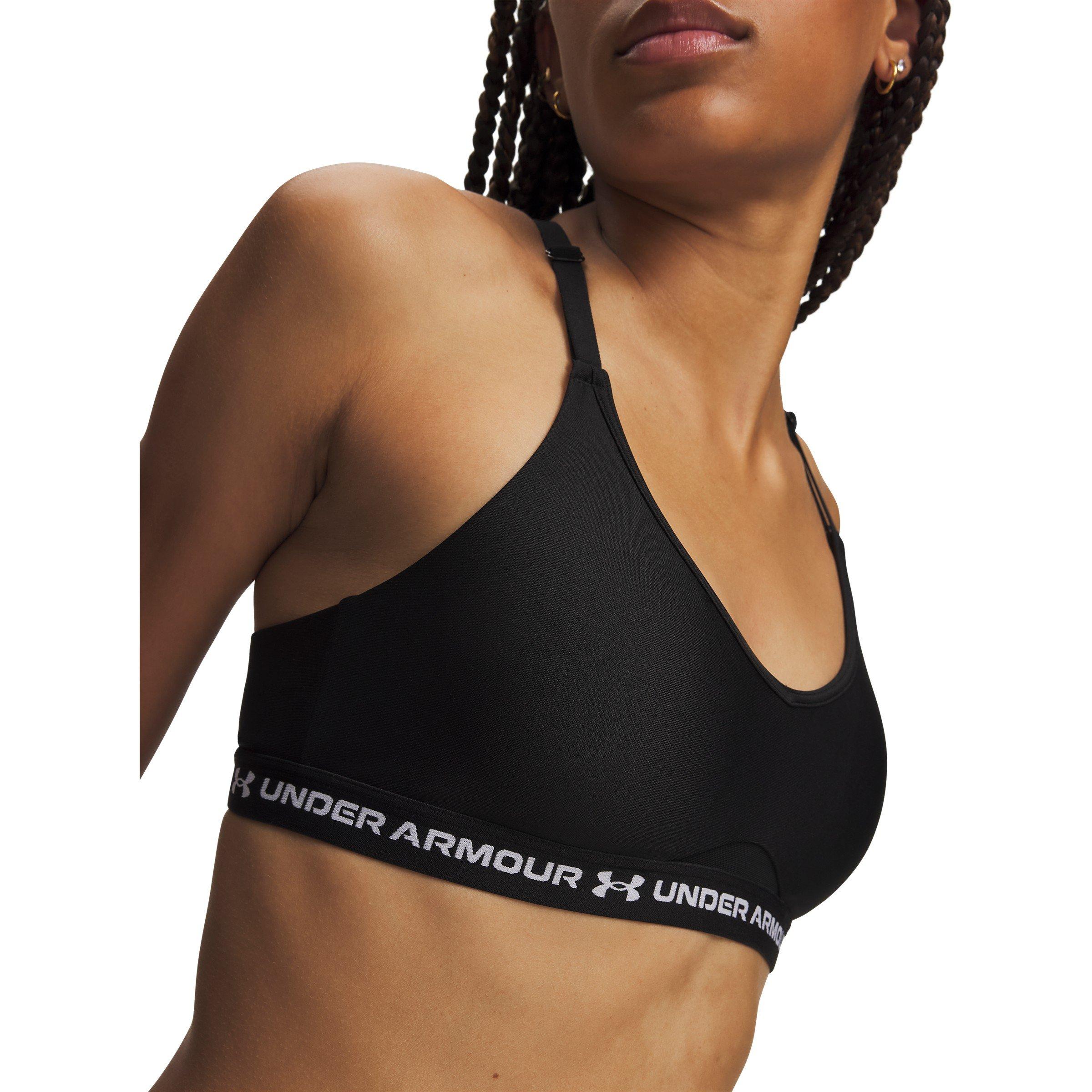 Black/White - Under Armour - Women's X-Back Low Strap Non-Wired Low Impact Sports Bra - 3