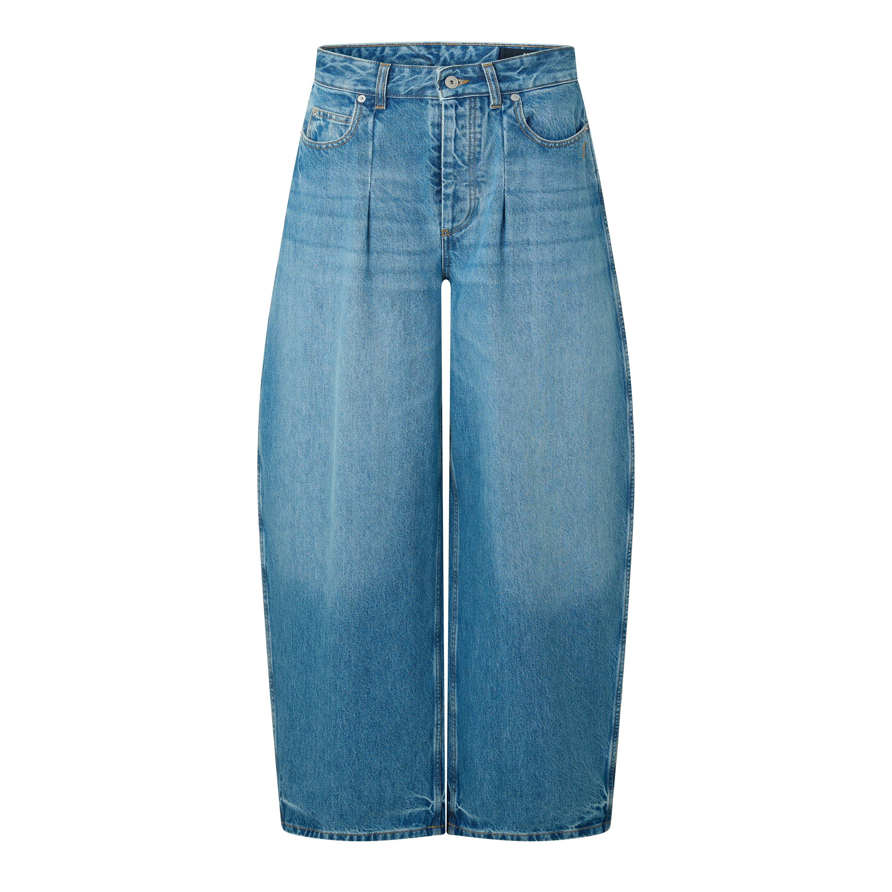 Blue/Tabac - Jacquemus - Women's Le De-Nimes Ovalo Tapered Jeans - 1