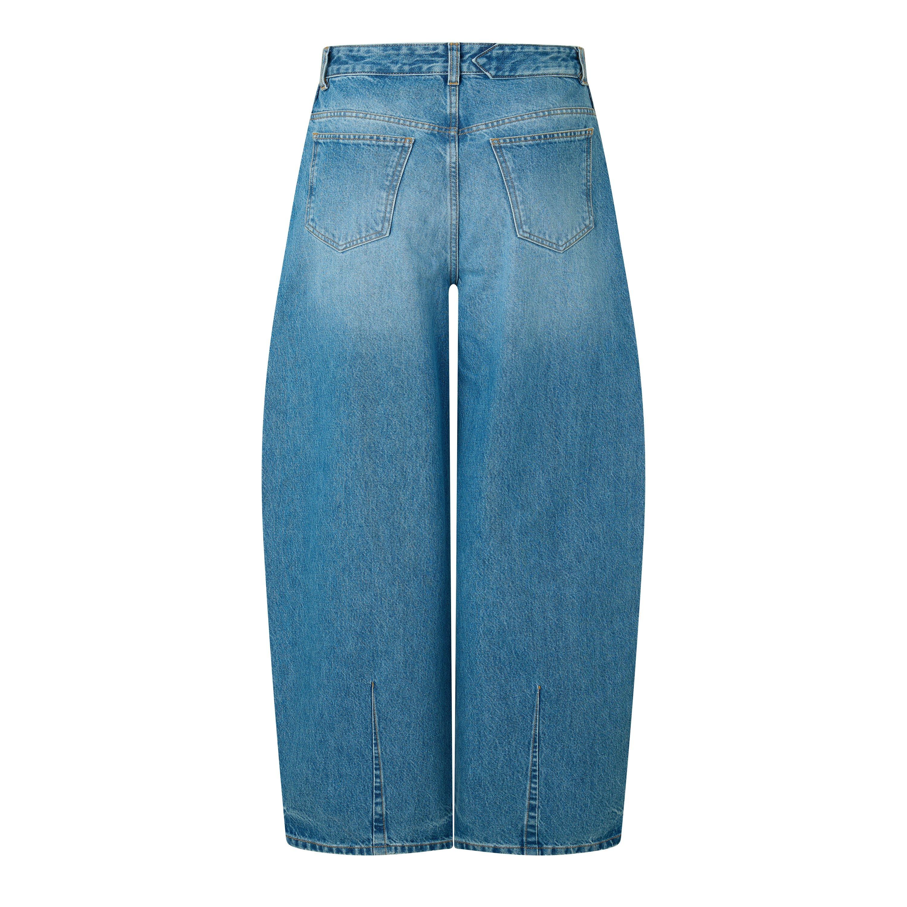 Blue/Tabac - Jacquemus - Women's Le De-Nimes Ovalo Tapered Jeans - 2