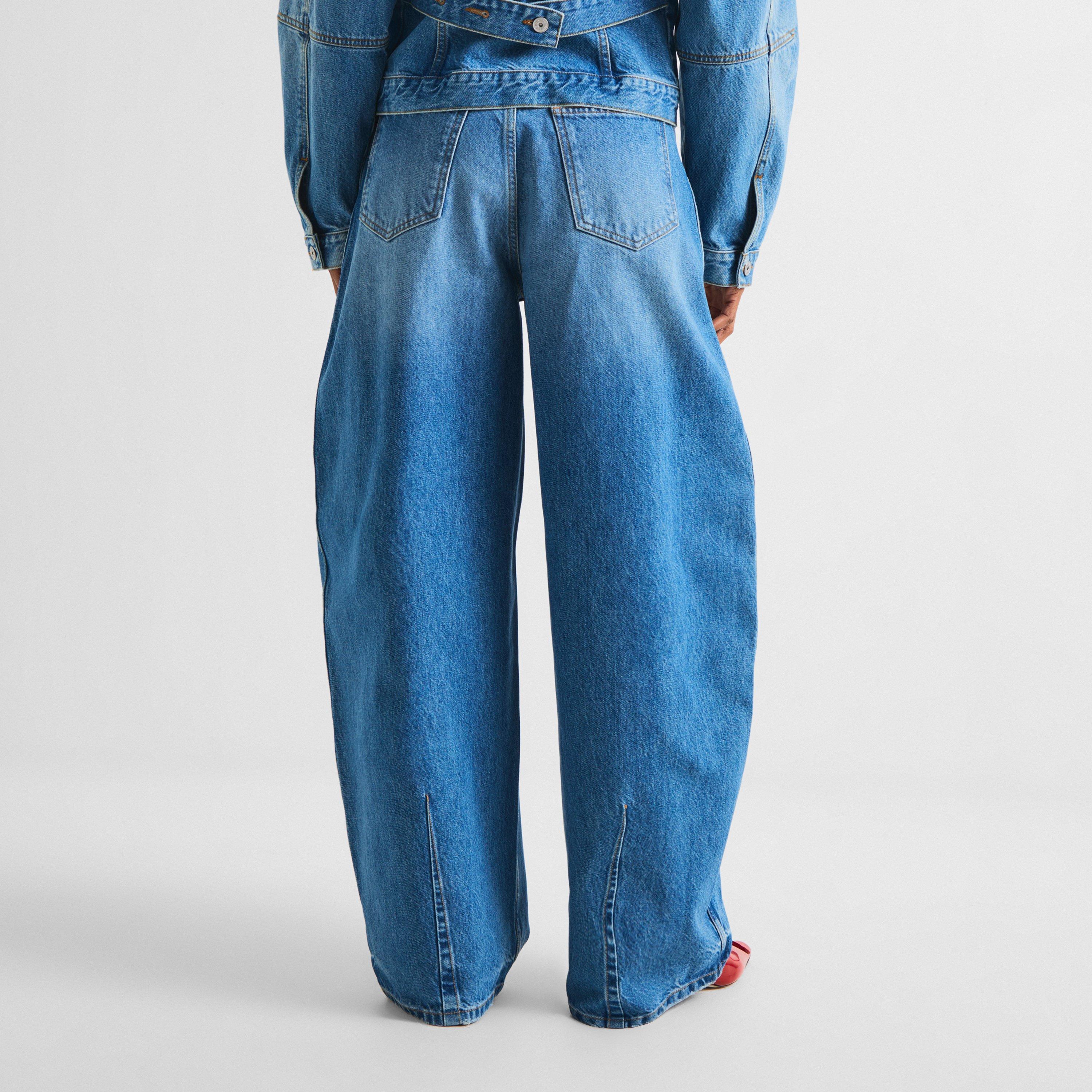 Blue/Tabac - Jacquemus - Women's Le De-Nimes Ovalo Tapered Jeans - 4