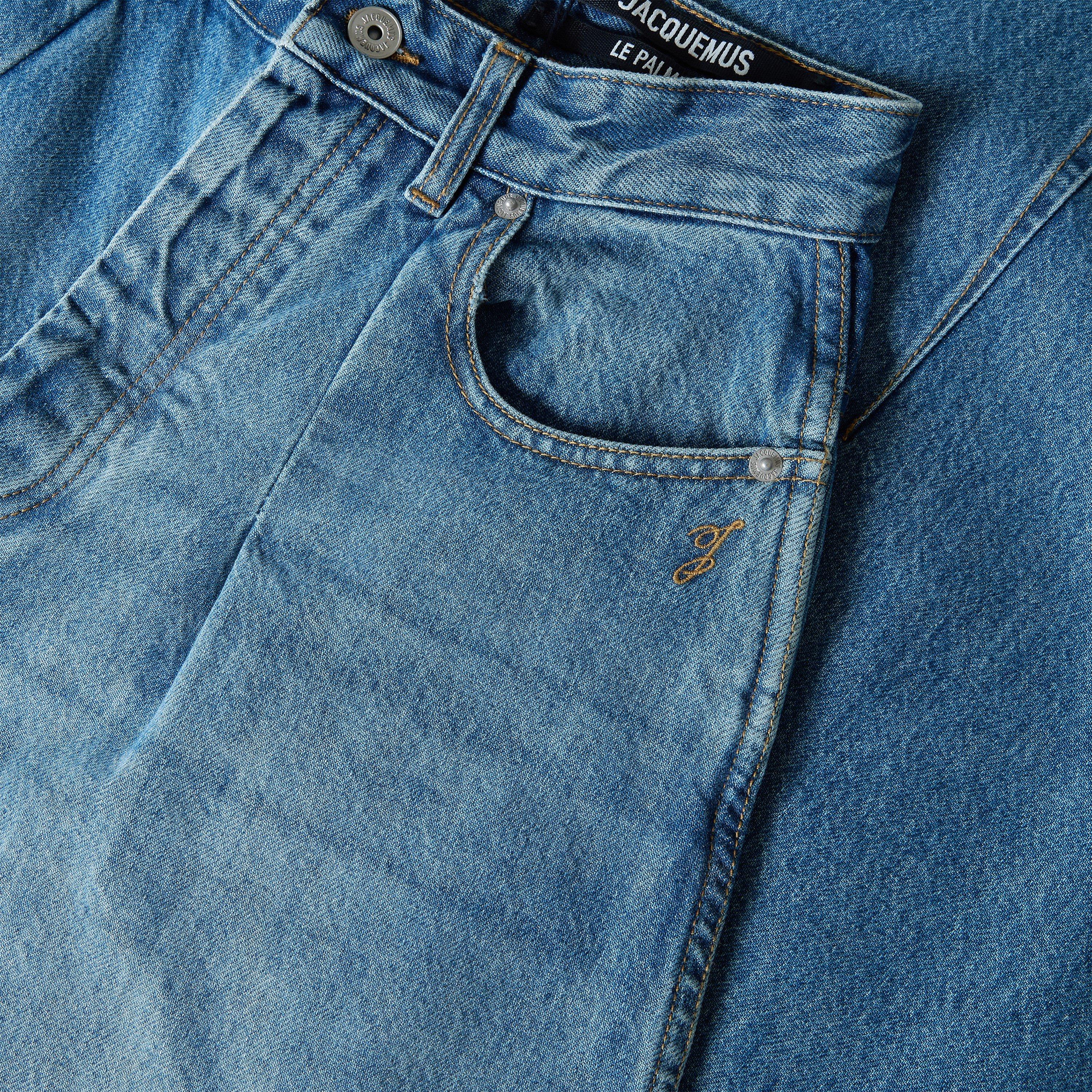 Blue/Tabac - Jacquemus - Women's Le De-Nimes Ovalo Tapered Jeans - 3