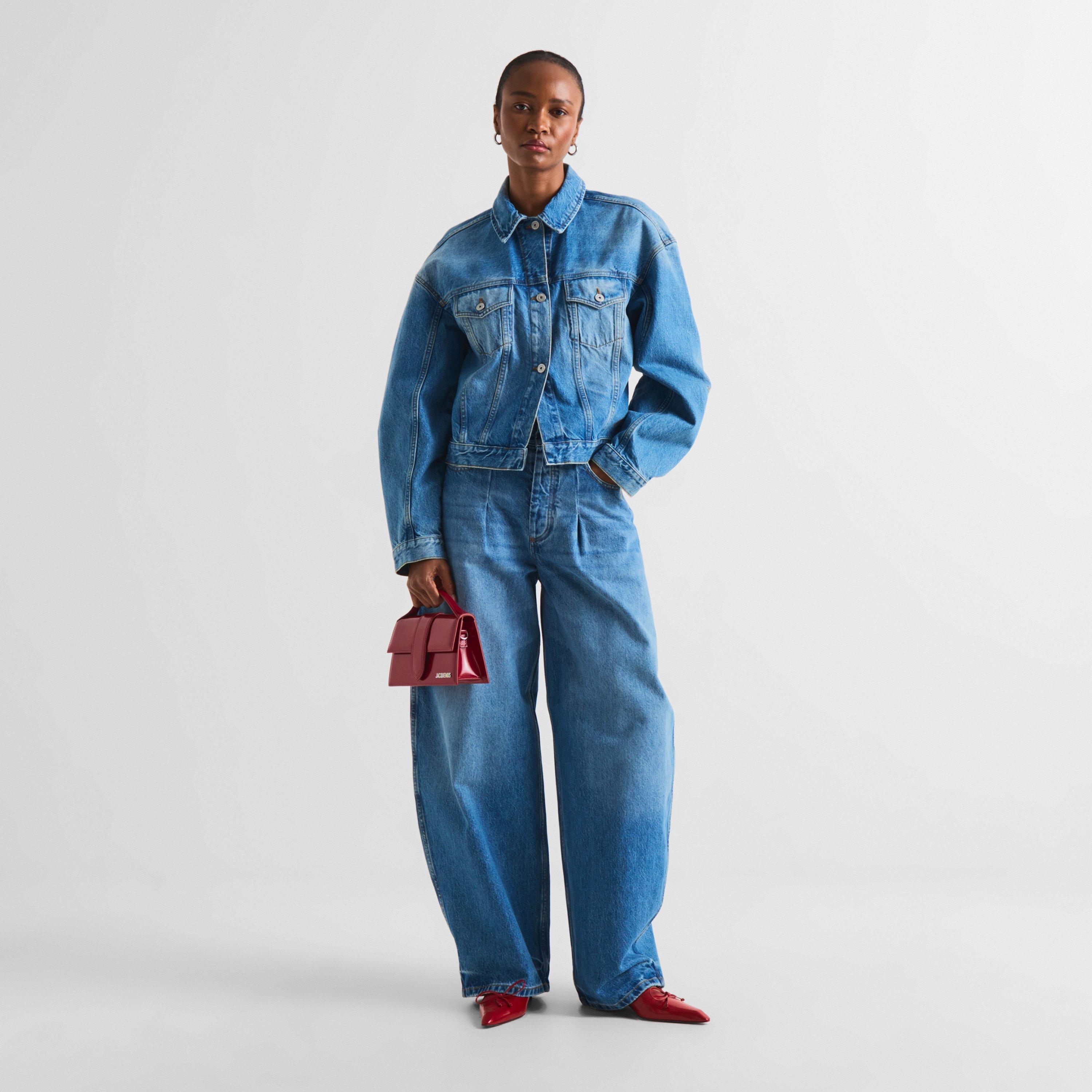 Blue/Tabac - Jacquemus - Women's Le De-Nimes Ovalo Tapered Jeans - 6