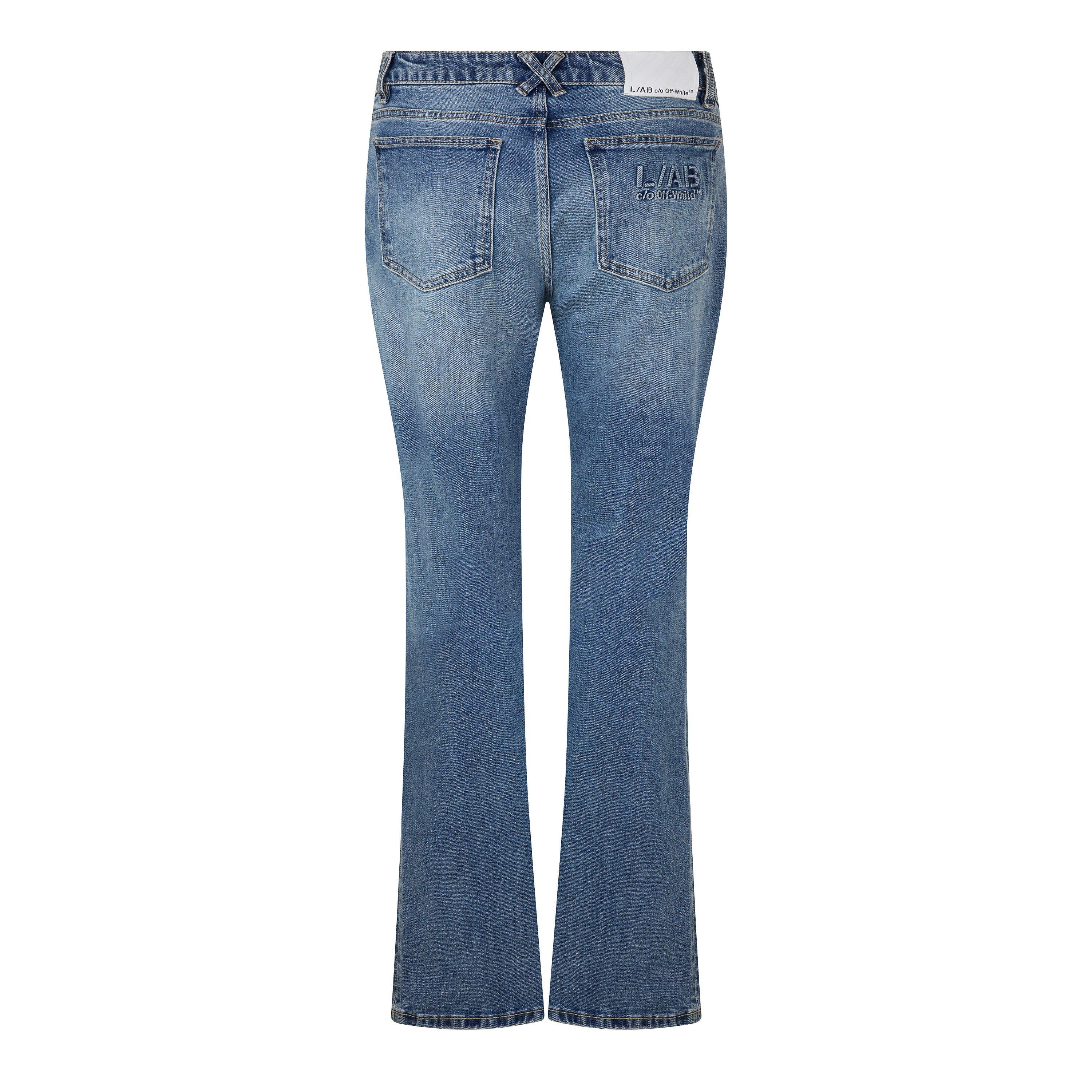 Blue - L AB Off White - Women's Low-Rise Bootcut Jeans - 2