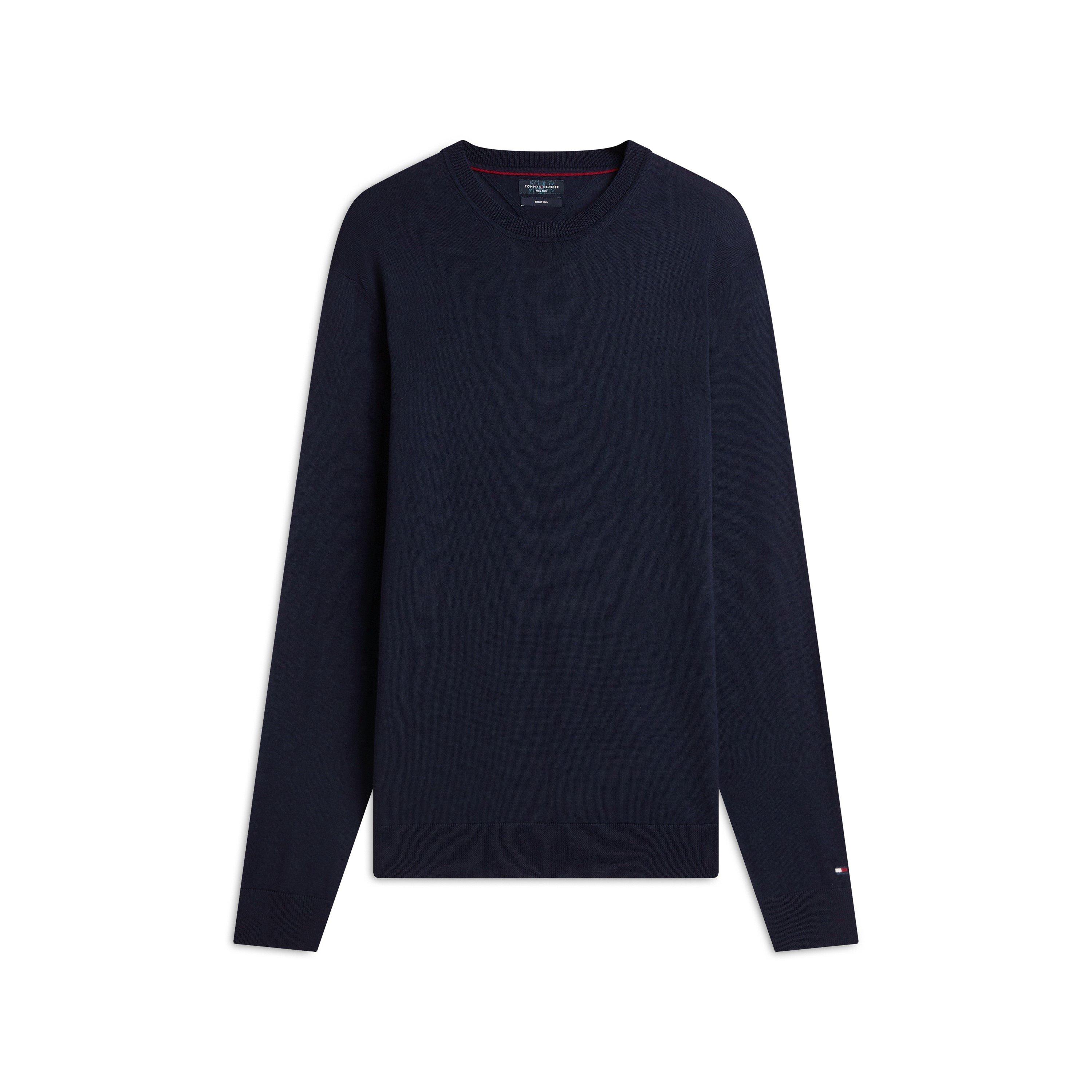 Navy - Tommy Hilfiger - Men's Tommy NY Merino Wool Crew-Neck Jumper - 1