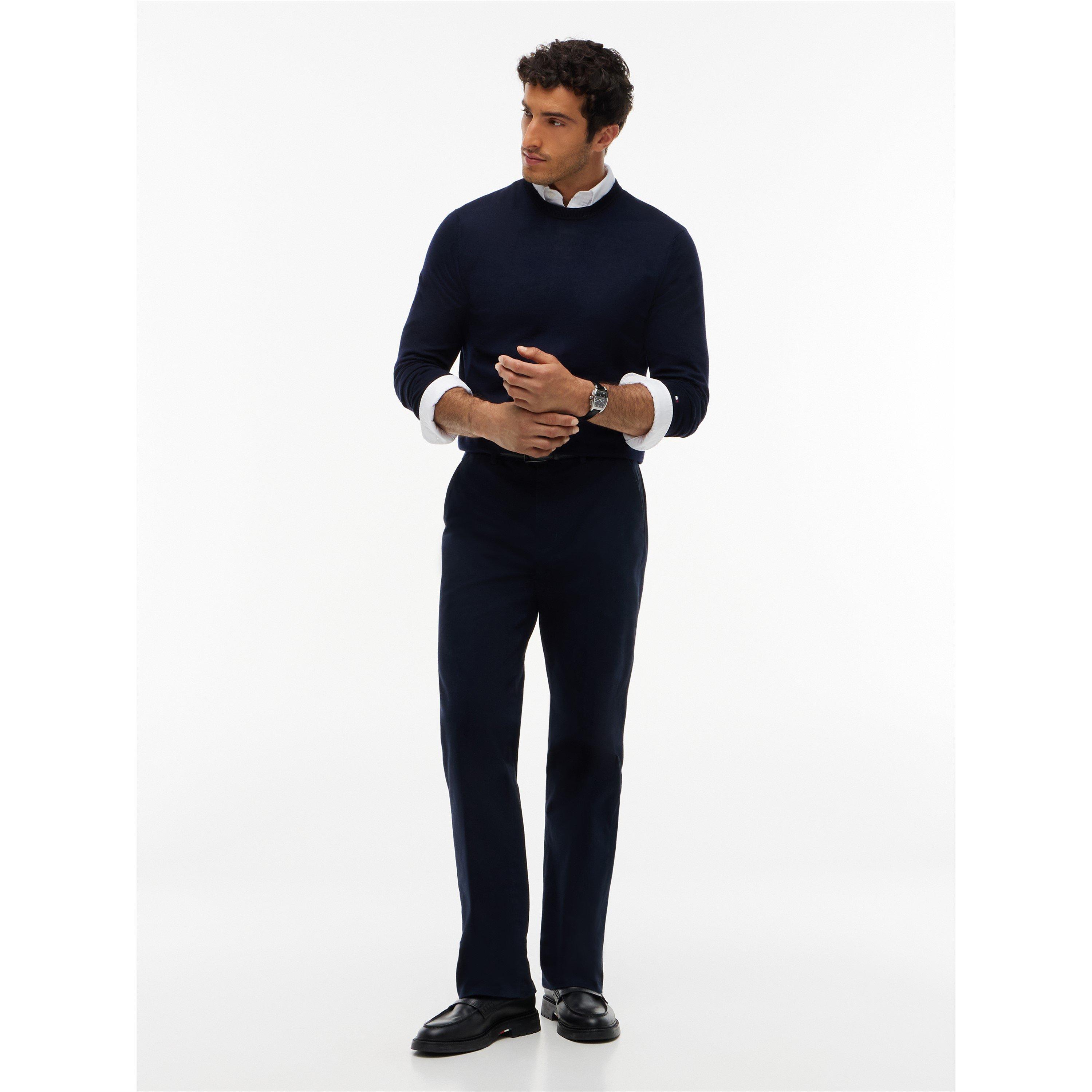 Navy - Tommy Hilfiger - Men's Tommy NY Merino Wool Crew-Neck Jumper - 3