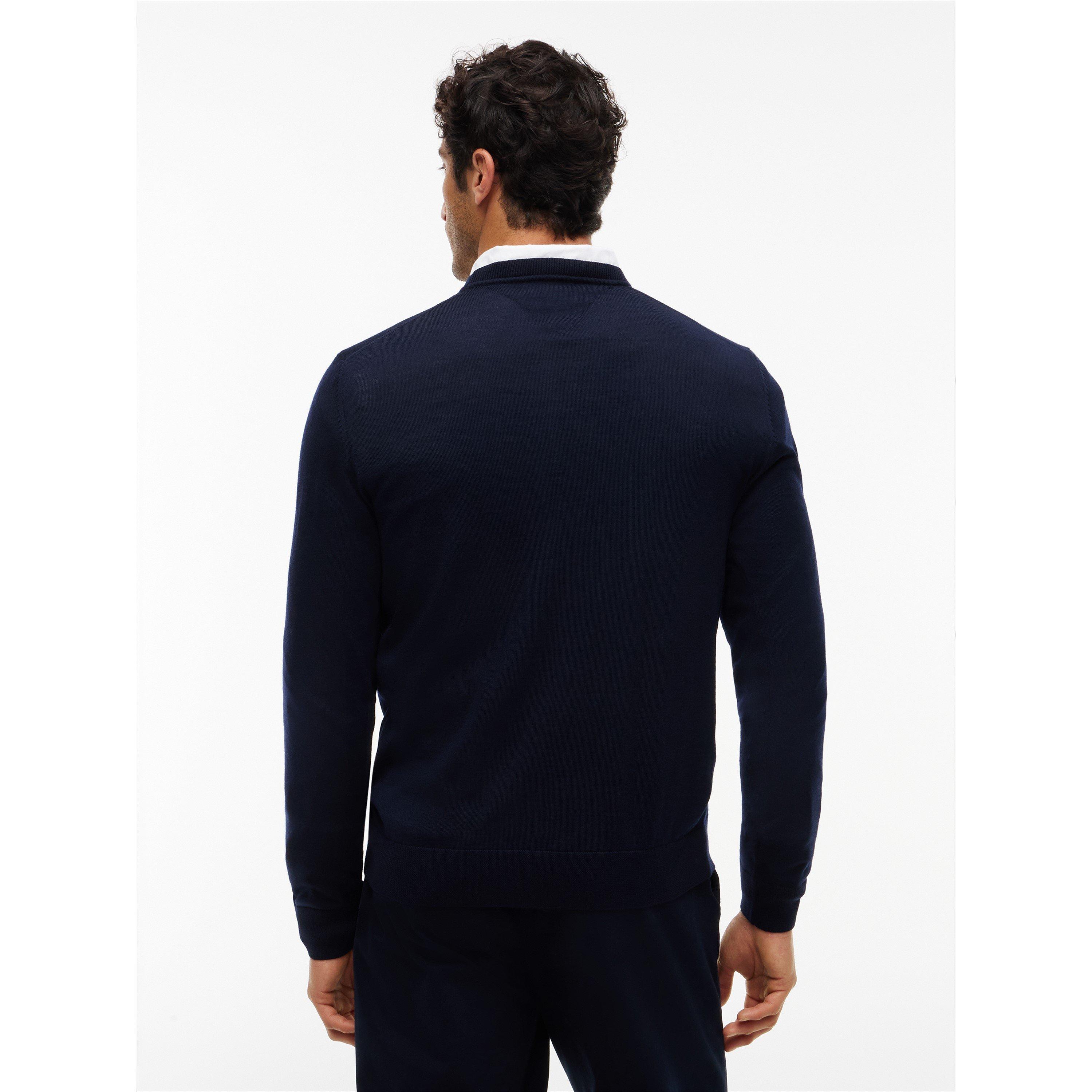 Navy - Tommy Hilfiger - Men's Tommy NY Merino Wool Crew-Neck Jumper - 5